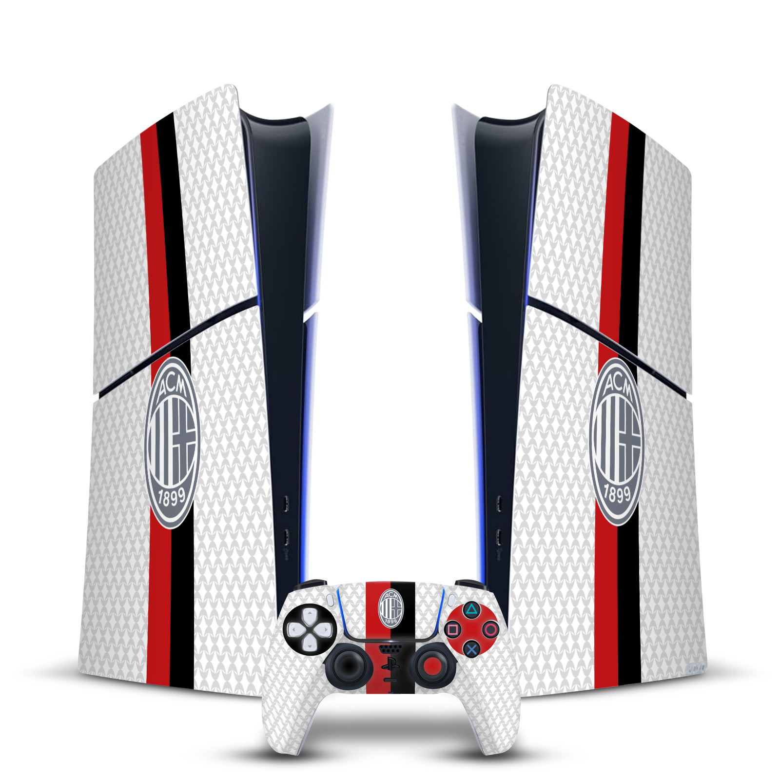 AC MILAN 2023/24 CREST KIT VINYL SKIN FOR PS5 SLIM DIGITAL CONSOLE & CONTROLLER