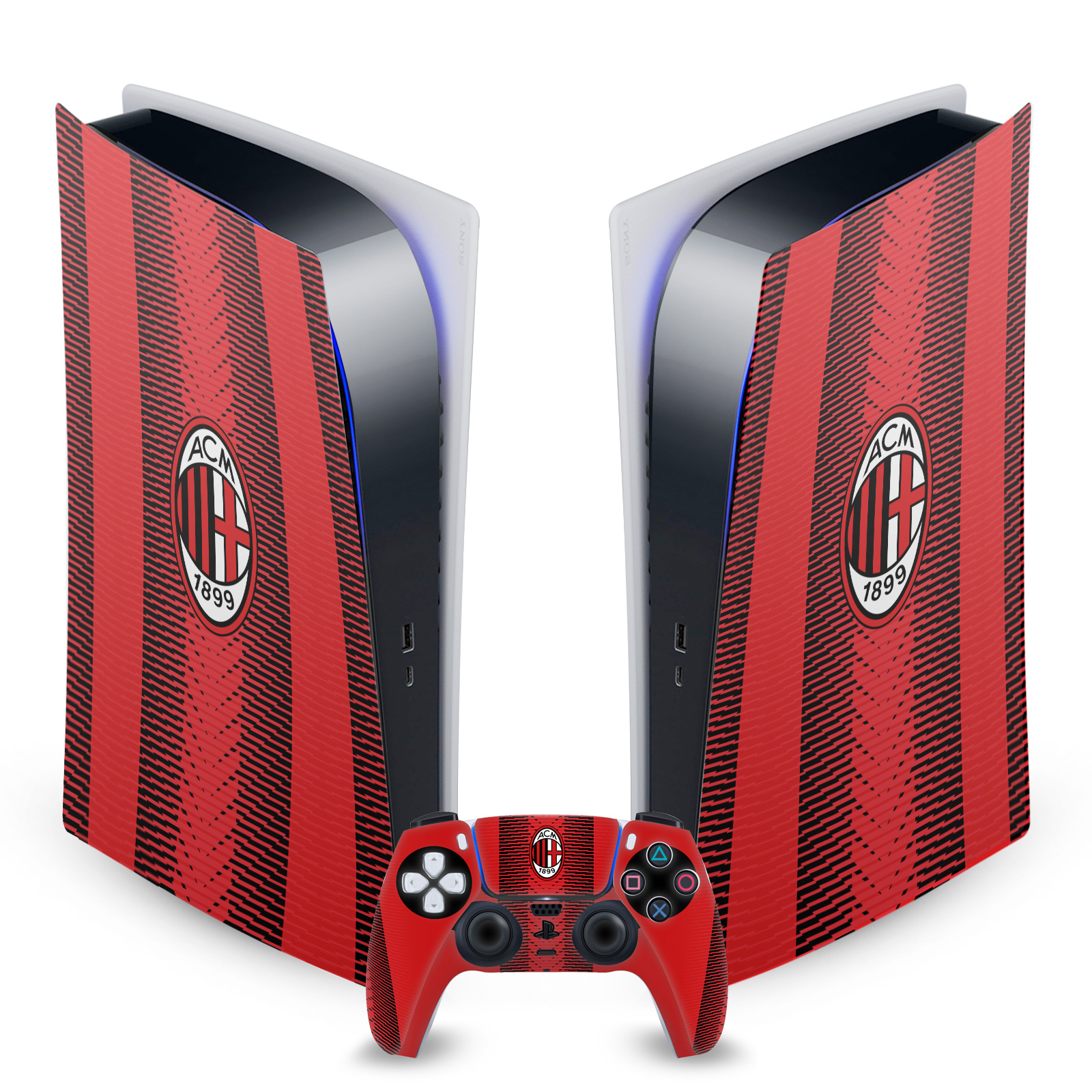 AC MILAN 2023/24 CREST KIT VINYL SKIN DECAL FOR SONY PS5 DIGITAL EDITION BUNDLE