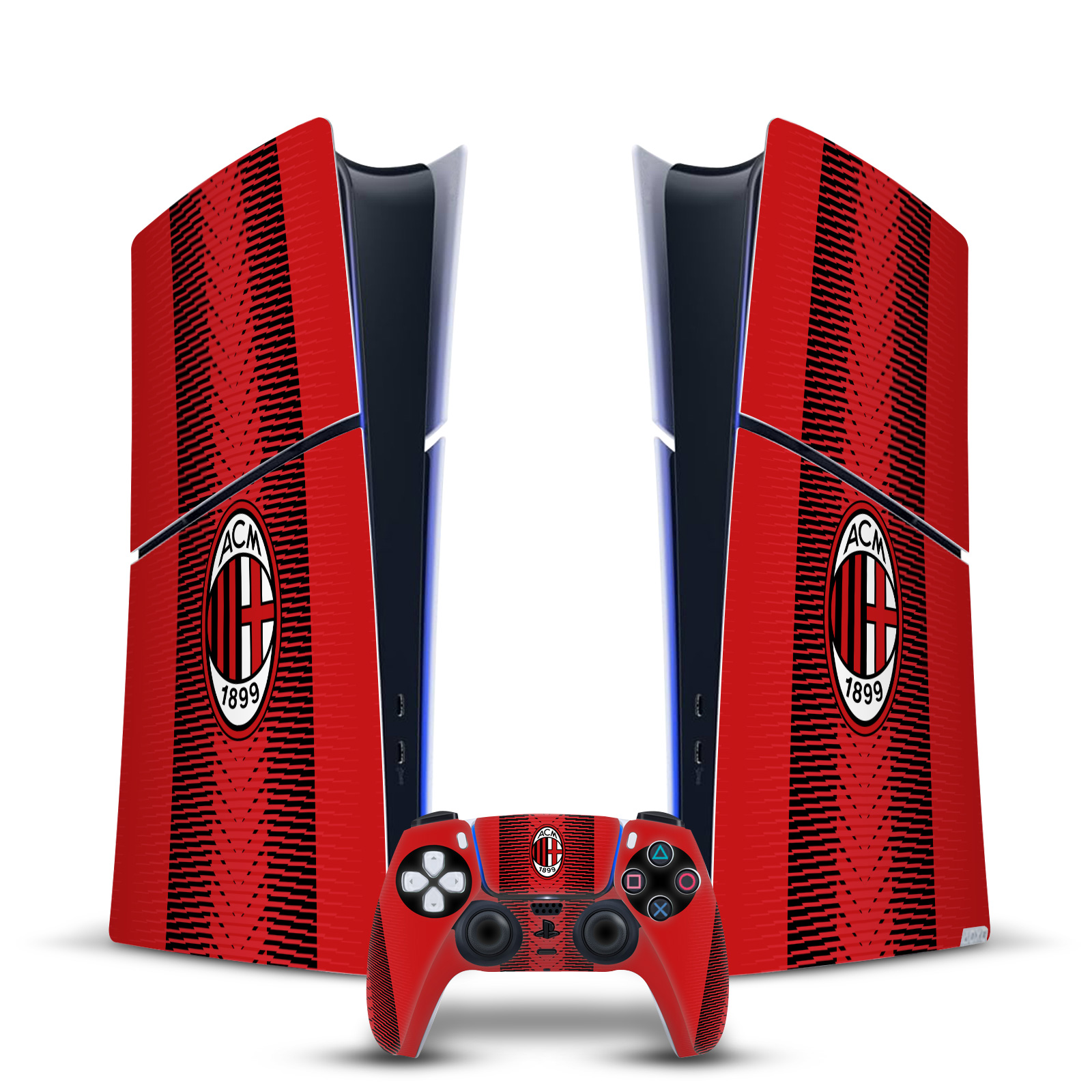 AC MILAN 2023/24 CREST KIT VINYL SKIN FOR PS5 SLIM DIGITAL CONSOLE & CONTROLLER