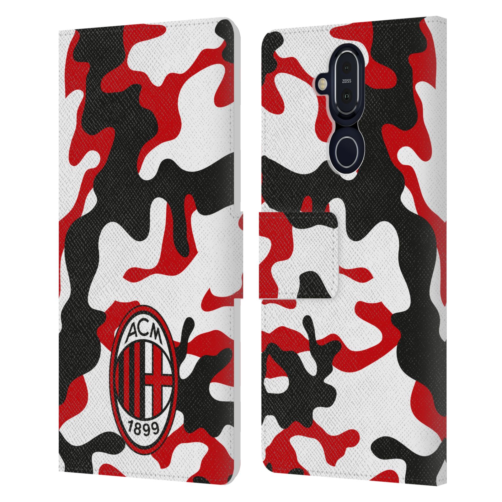 OFFICIAL AC MILAN CREST PATTERNS LEATHER BOOK CASE FOR MICROSOFT NOKIA PHONES - Picture 8 of 13