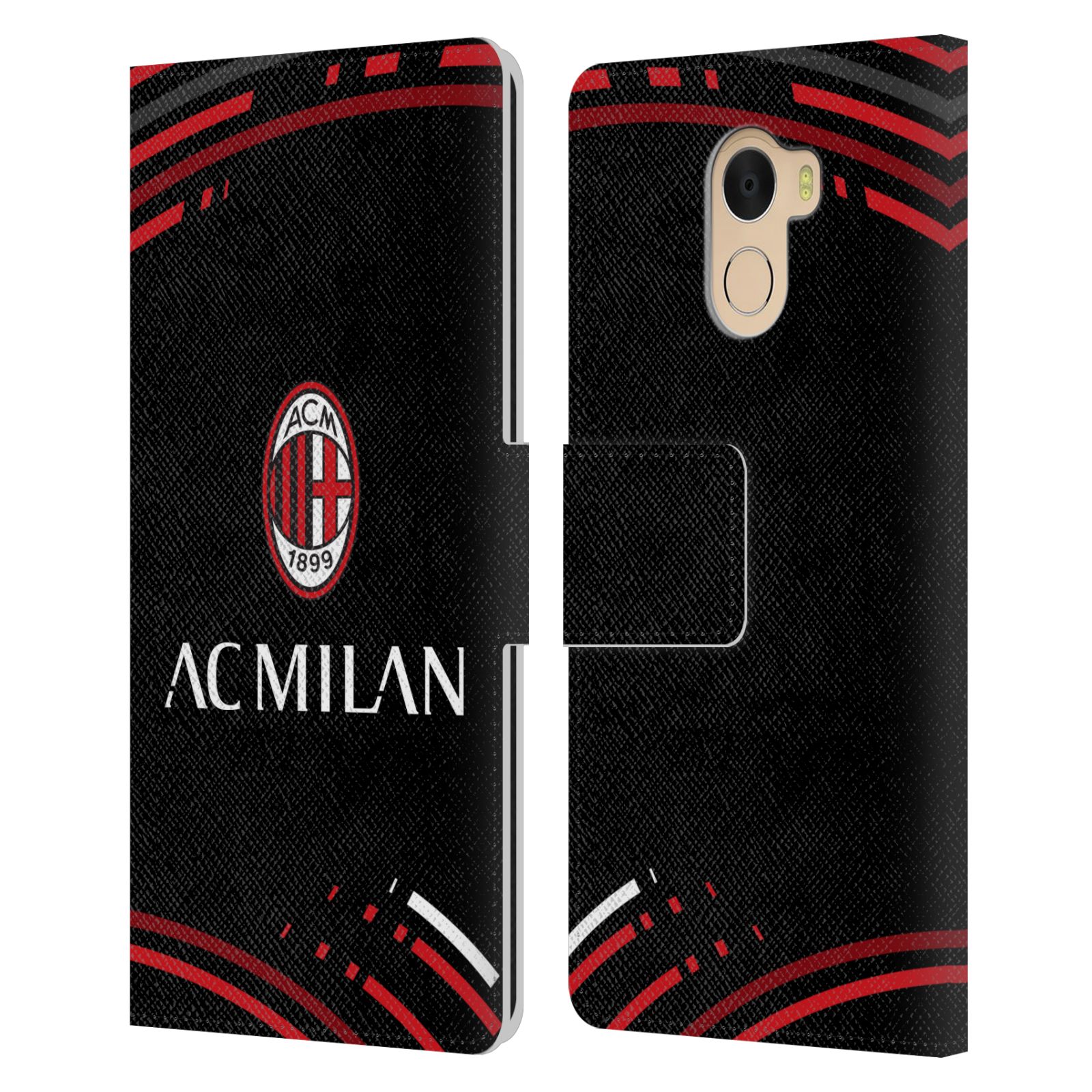 OFFICIAL AC MILAN CREST PATTERNS LEATHER BOOK CASE FOR WILEYFOX & ESSENTIAL - Foto 9 di 13