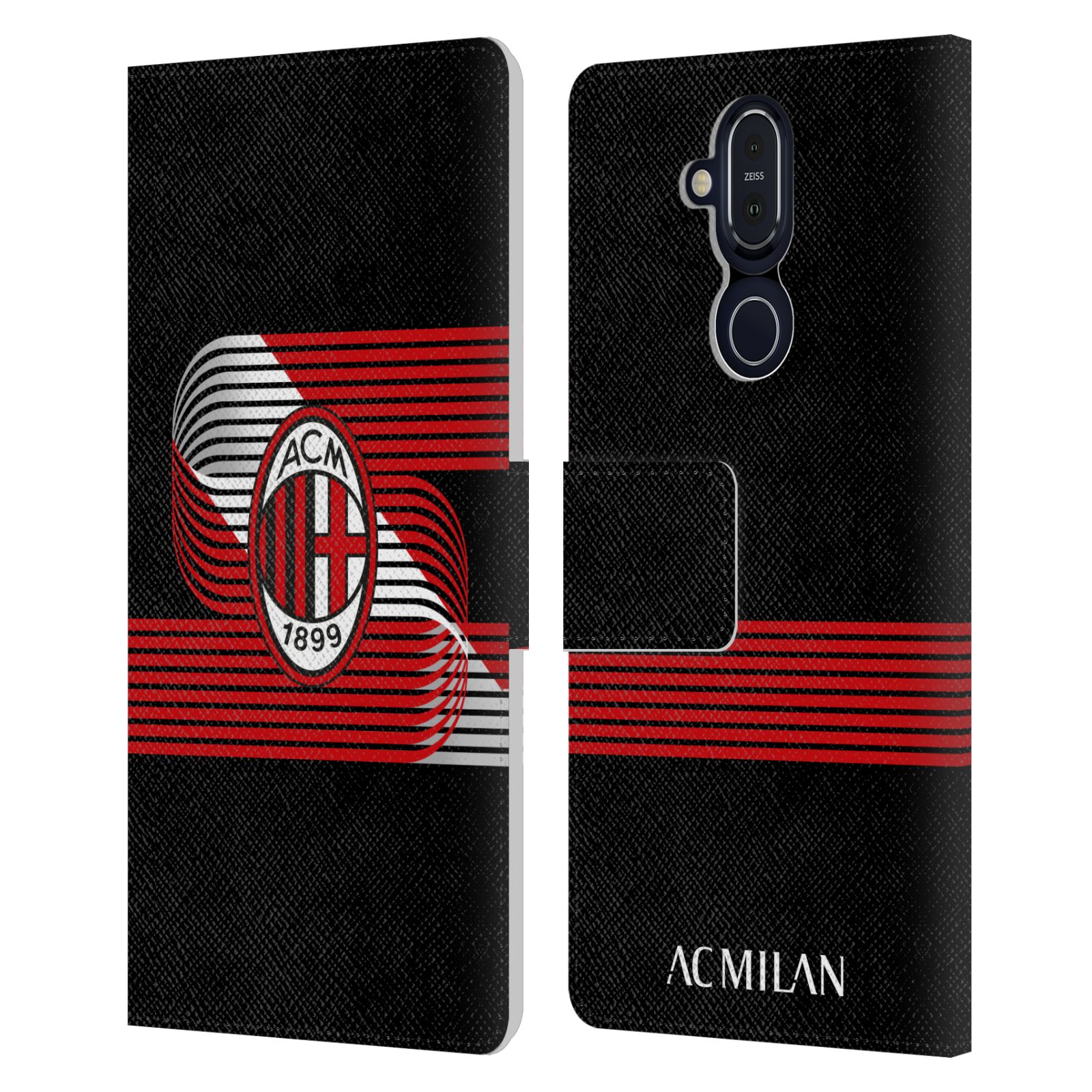 OFFICIAL AC MILAN CREST PATTERNS LEATHER BOOK CASE FOR MICROSOFT NOKIA PHONES - Picture 10 of 13
