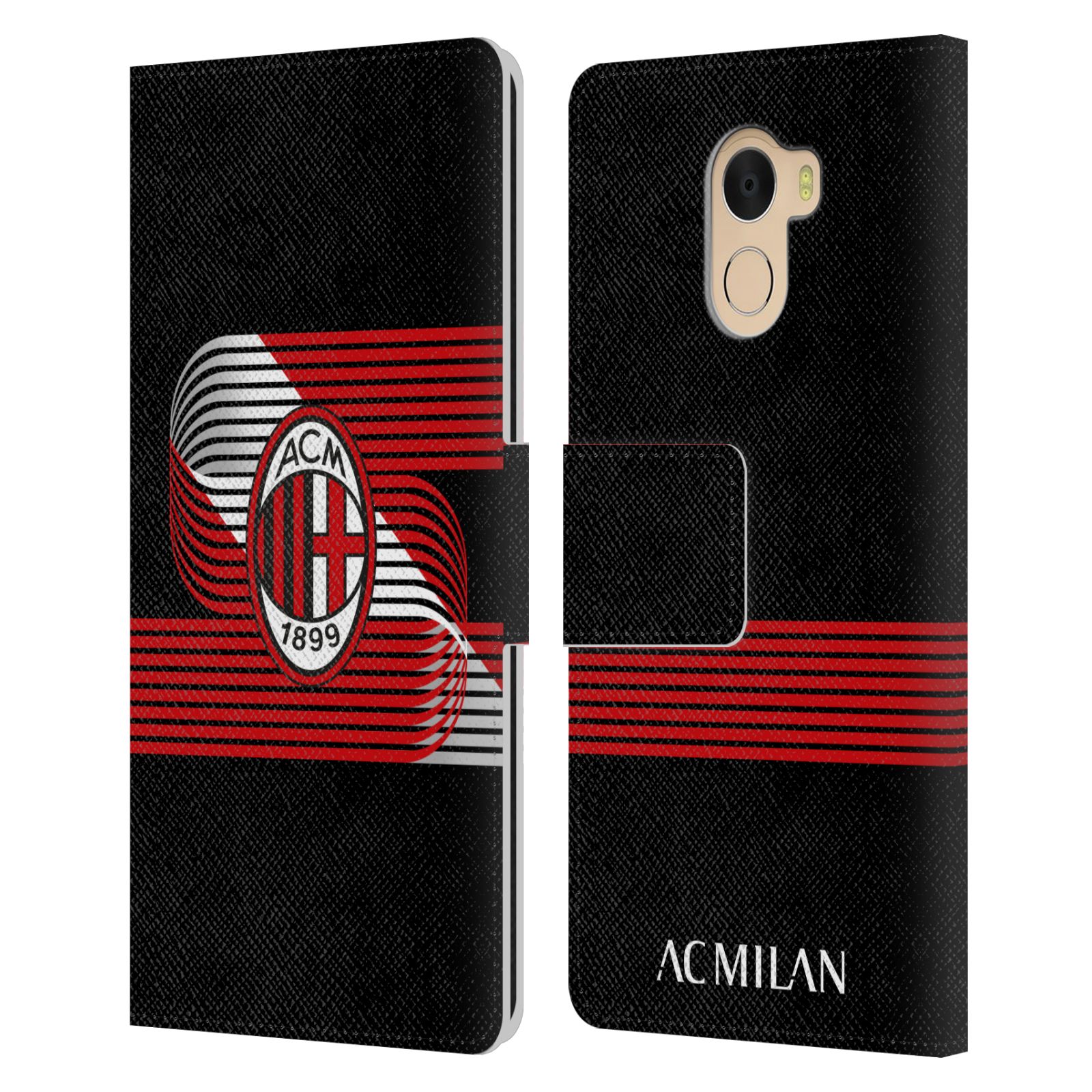 OFFICIAL AC MILAN CREST PATTERNS LEATHER BOOK CASE FOR WILEYFOX & ESSENTIAL - Foto 10 di 13