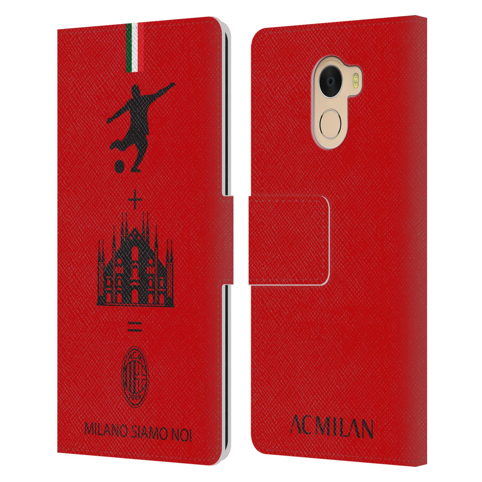 OFFICIAL AC MILAN CREST PATTERNS LEATHER BOOK CASE FOR WILEYFOX & ESSENTIAL - Foto 12 di 13