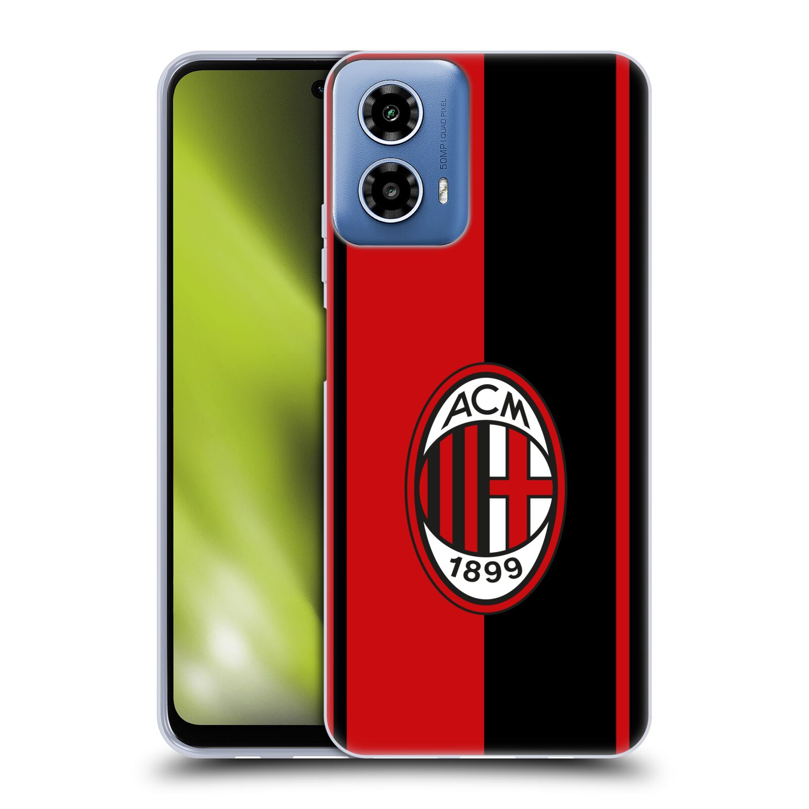 Silikonové pouzdro na mobil Motorola Moto G34 5G - AC Milan (Silikonový kryt, obal, pouzdro na mobilní telefon Motorola Moto G34 5G s licencovaným motivem AC Milan)