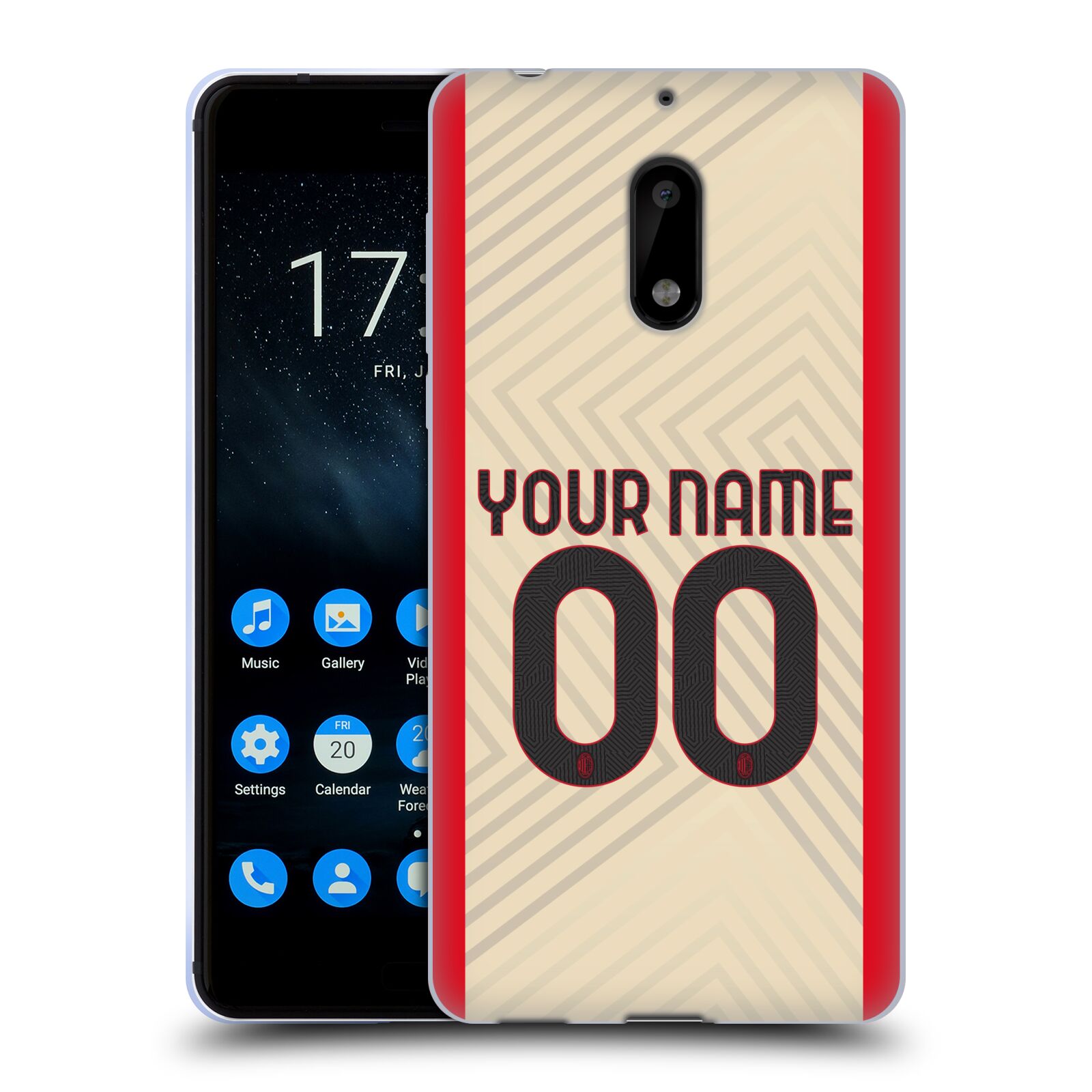 CUSTOM CUSTOMIZED PERSONALIZED AC MILAN 2021/22 KIT GEL CASE FOR NOKIA PHONES 1