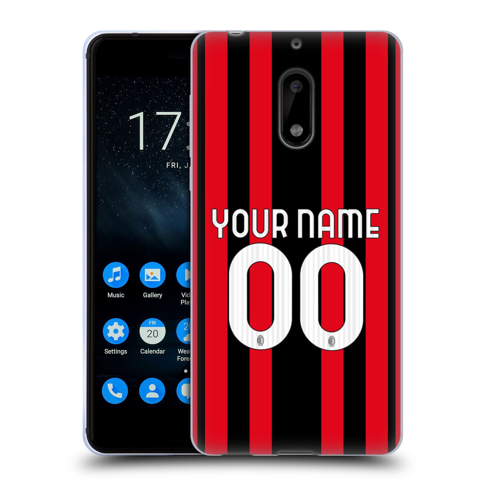 CUSTOM CUSTOMIZED PERSONALIZED AC MILAN 2021/22 KIT GEL CASE FOR NOKIA PHONES 1