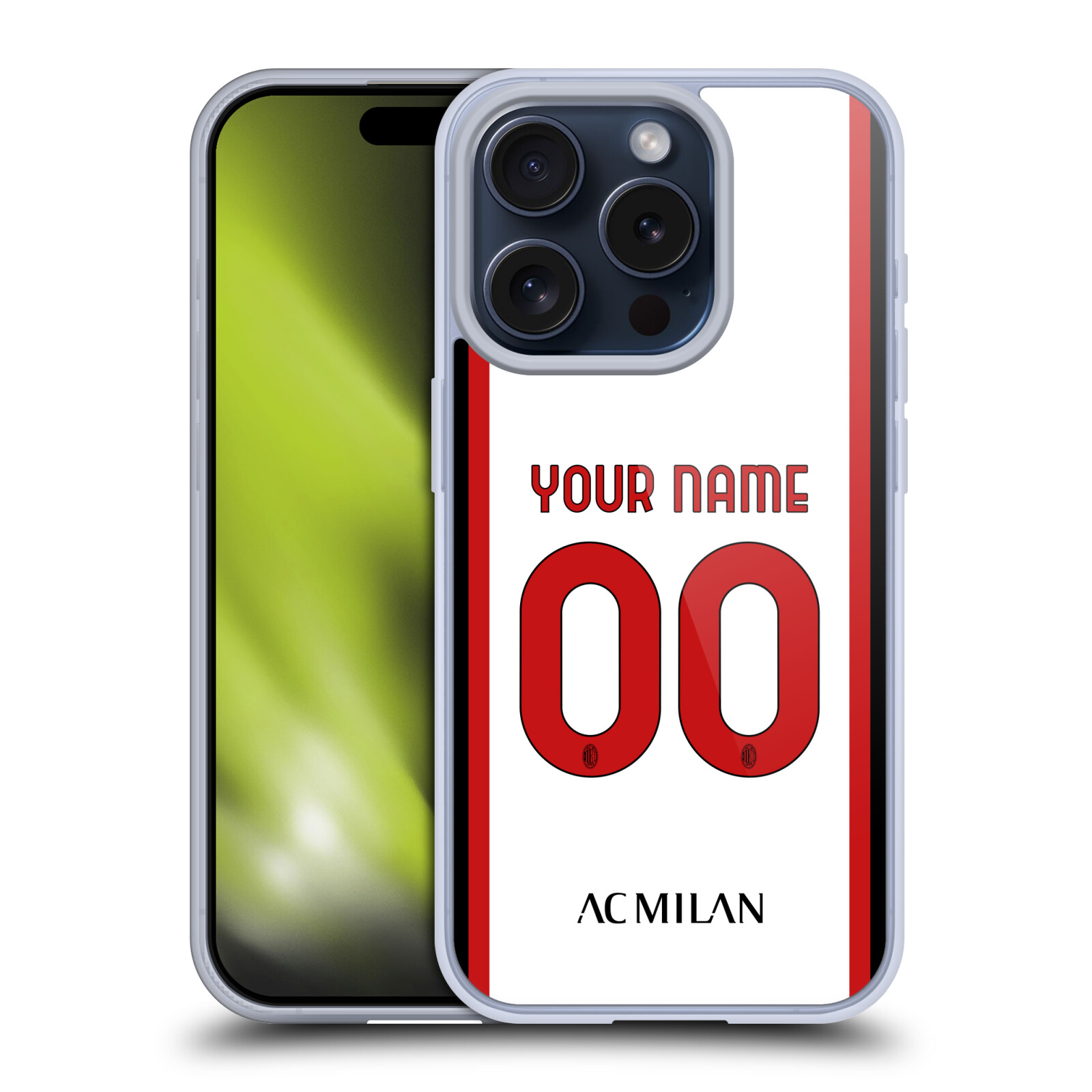 CUSTOM PERSONALIZED AC MILAN 2022/23 KIT SOFT GEL CASE FOR APPLE iPHONE PHONES