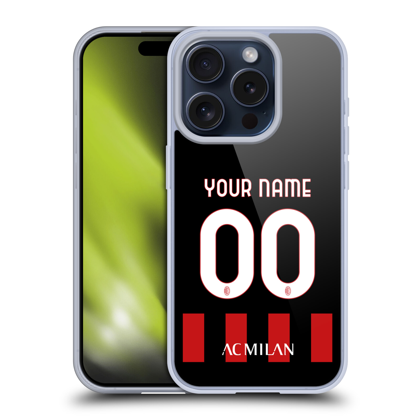 CUSTOM PERSONALIZED AC MILAN 2022/23 KIT SOFT GEL CASE FOR APPLE iPHONE PHONES