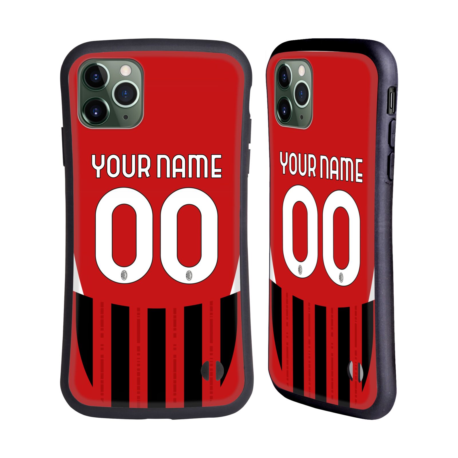 CUSTOM PERSONALIZED AC MILAN 2024/25 KIT HYBRID CASE FOR APPLE iPHONES PHONES - Picture 8 of 8