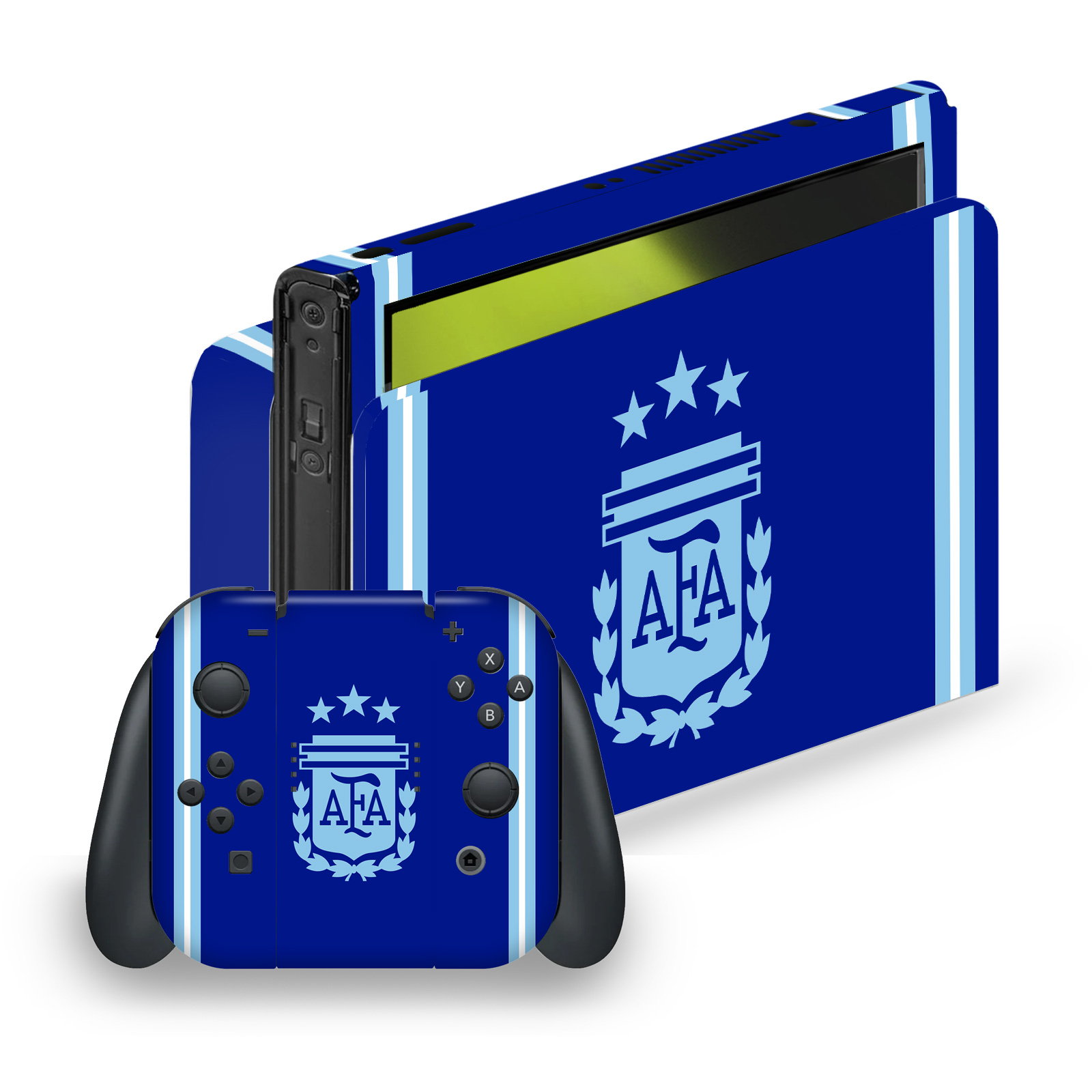 ARGENTINA FOOTBALL 2024/25 CREST KIT VINYL SKIN FOR NINTENDO SWITCH OLED BUNDLE