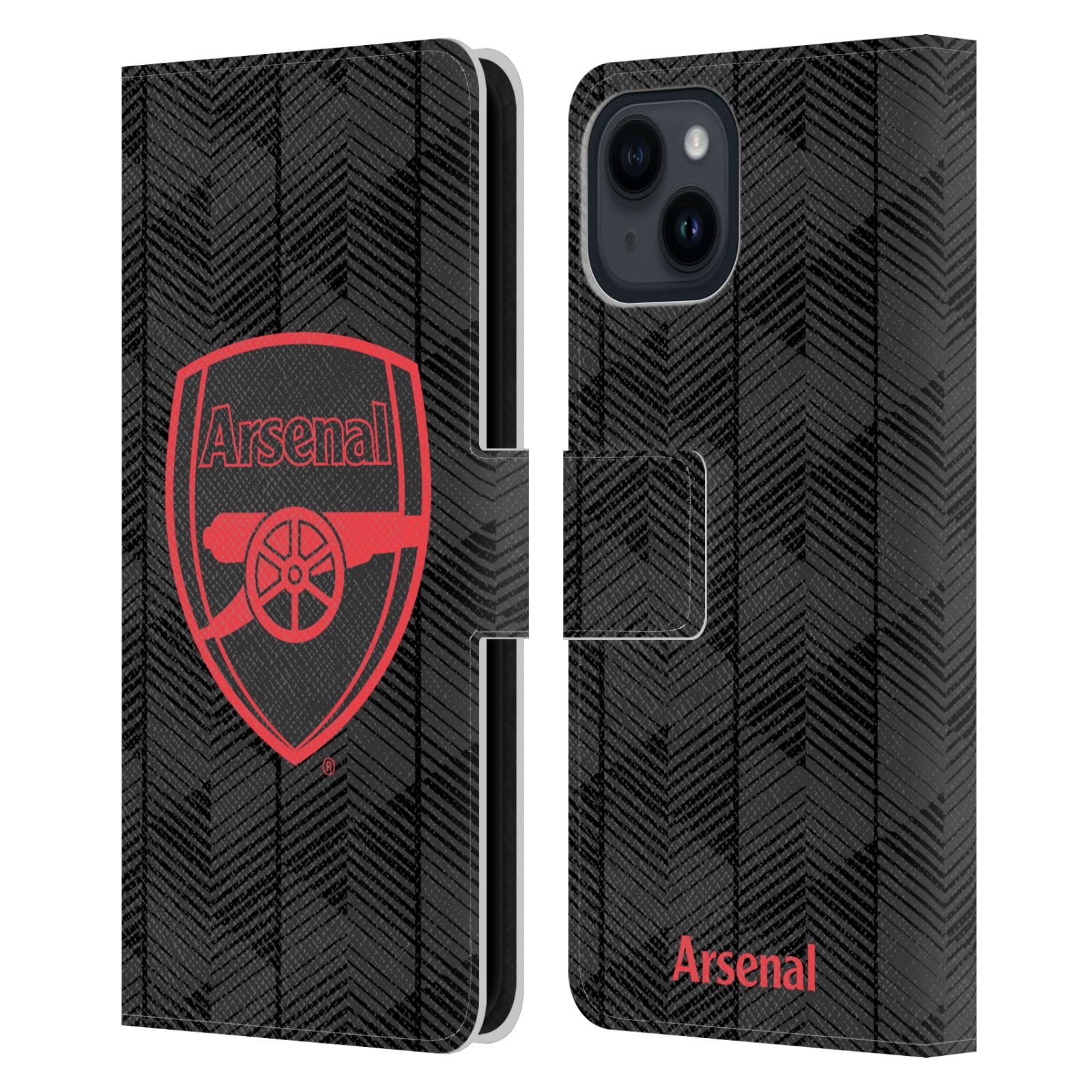 Black Leather Wallet Case for iPhone 15