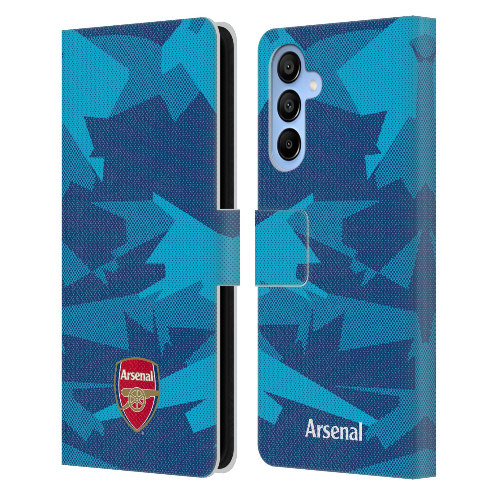 Geometric Blue Leather Wallet Case for Galaxy A16 5G