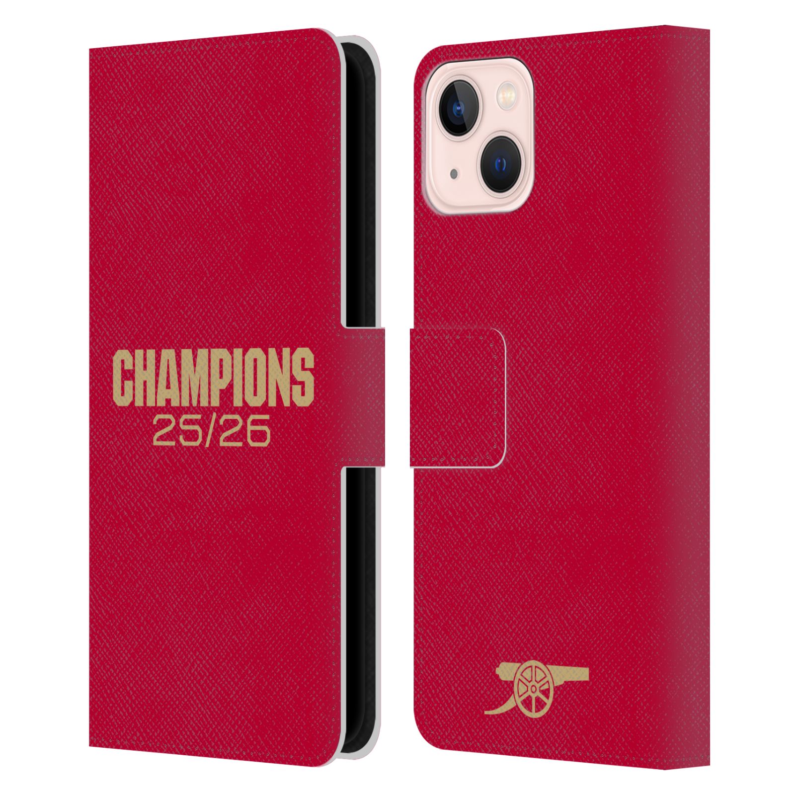 Red Leather Wallet Case for iPhone 13