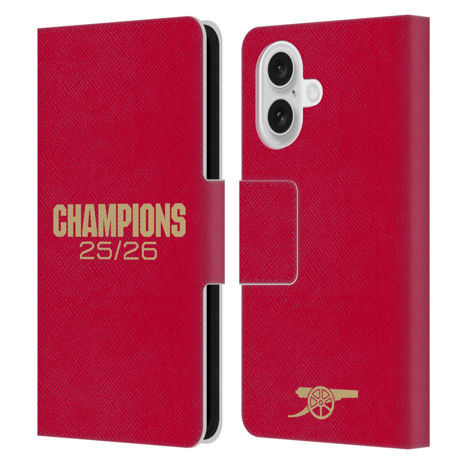 Red Leather Wallet Case for iPhone 16