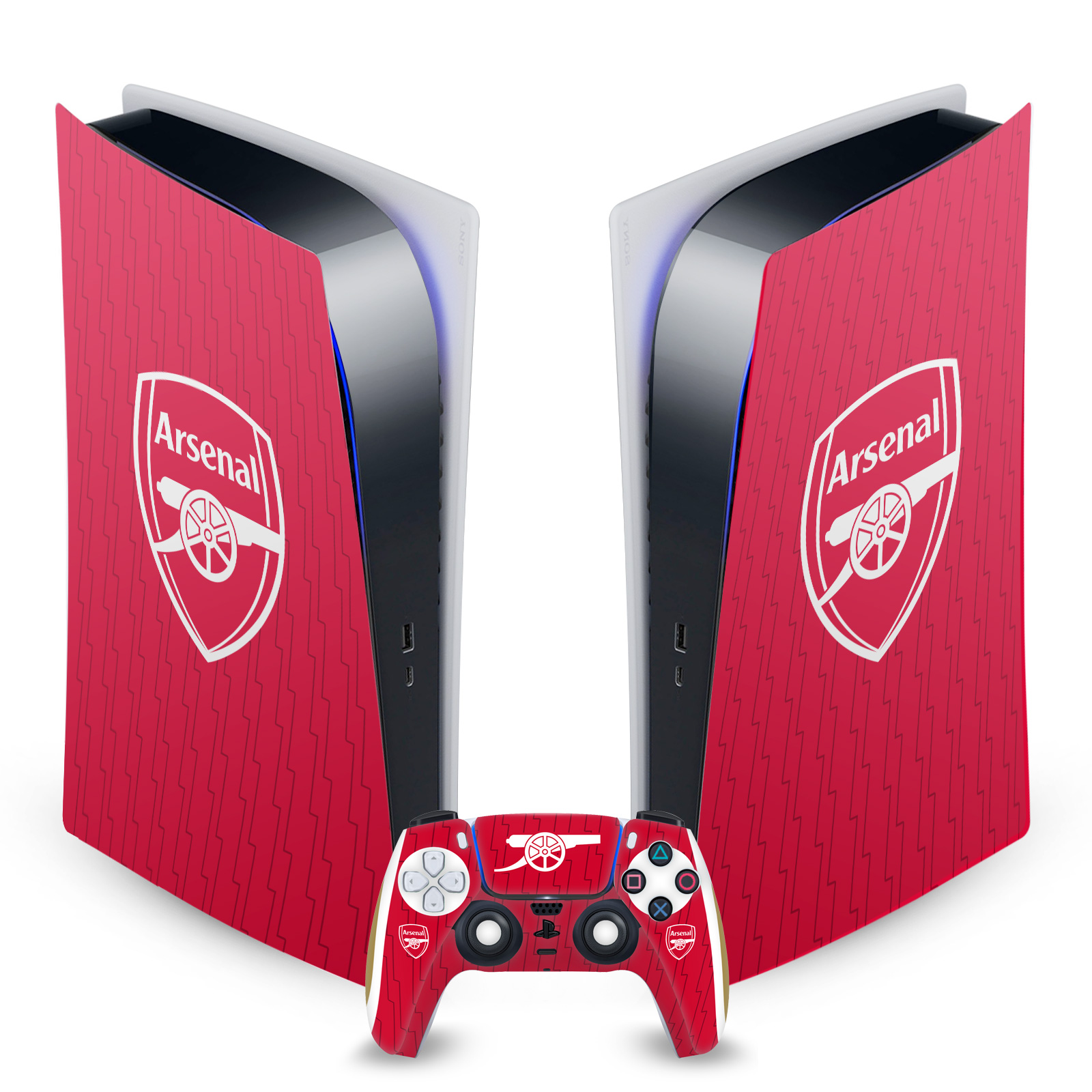 ARSENAL FC 2023/24 CREST KIT VINYL SKIN FOR SONY PS5 DIGITAL EDITION BUNDLE