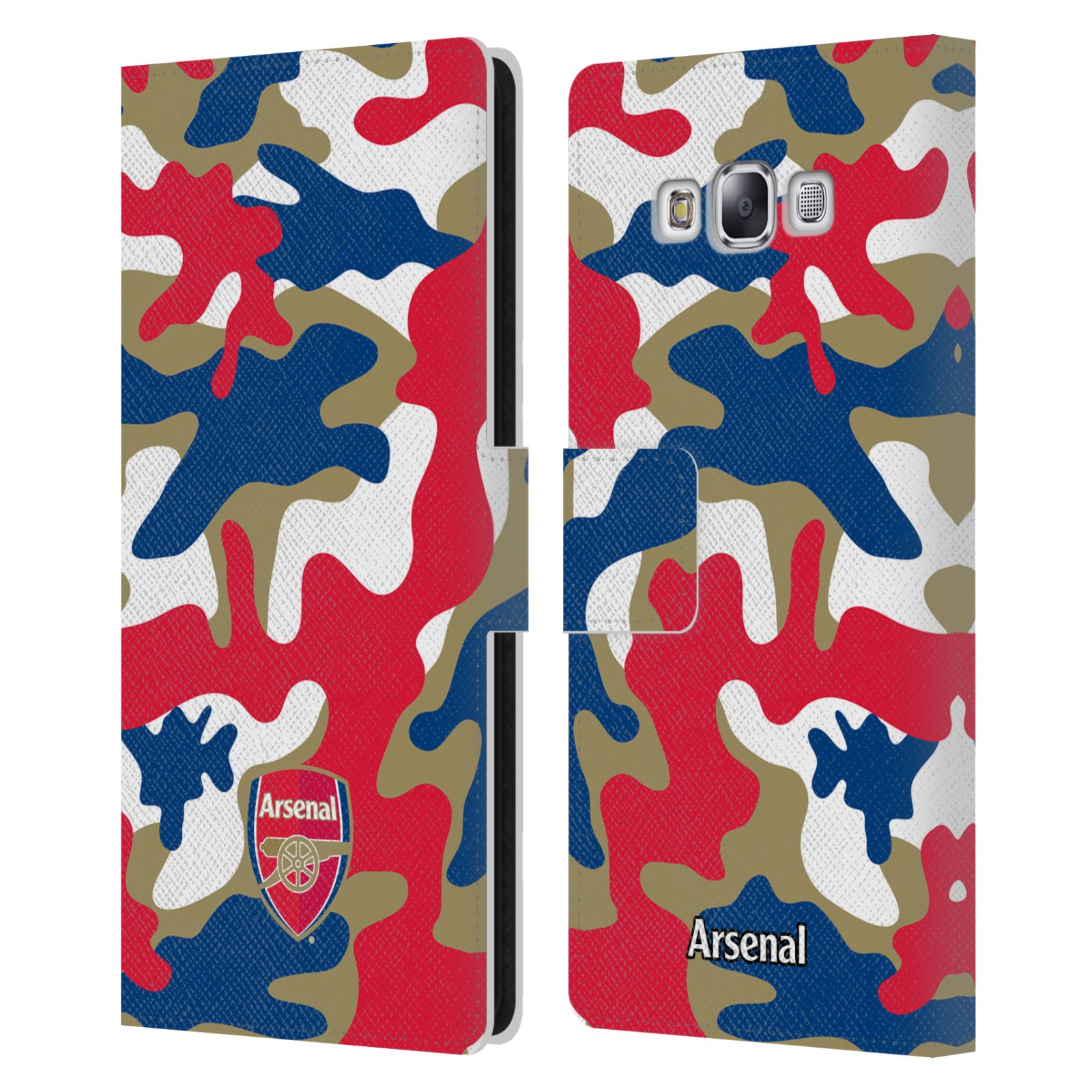 OFFICIAL ARSENAL FC CREST PATTERNS LEATHER BOOK CASE FOR SAMSUNG PHONES 3 - Picture 7 of 14