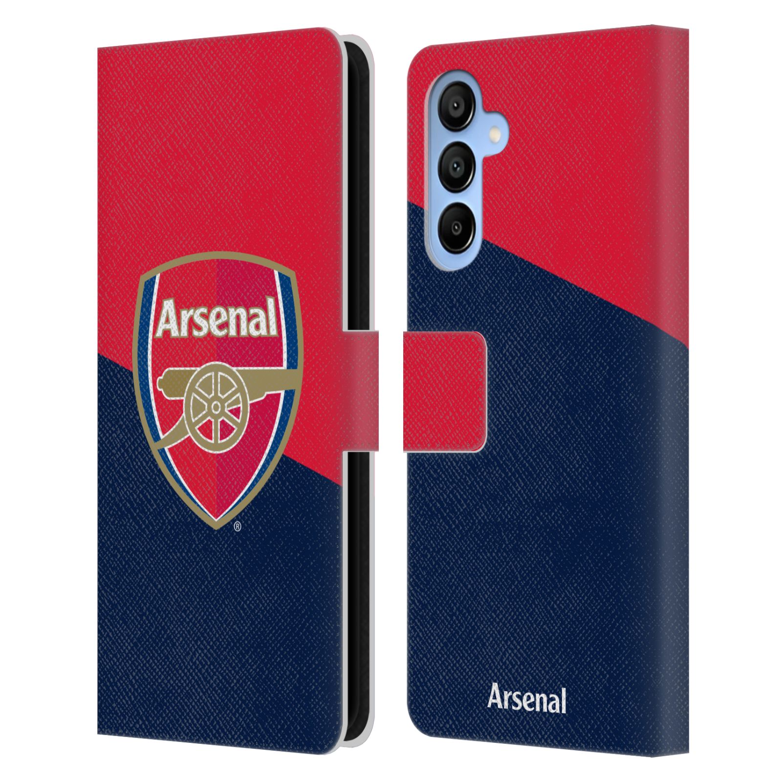 Red & Blue Logo Leather Wallet Case for Galaxy A16 5G