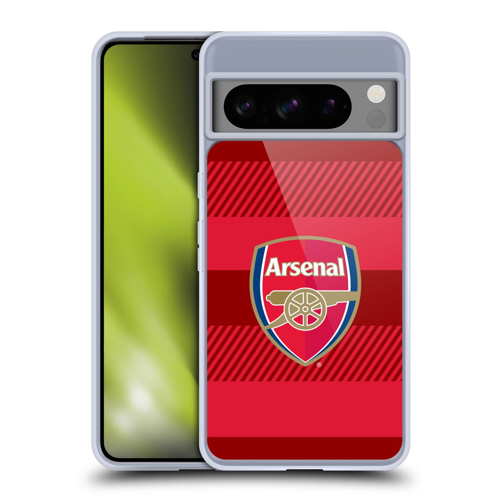 Silikonové lesklé pouzdro - Google Pixel 8 Pro - Head Case - Arsenal FC - Logo s pruhy (Lesklý silikonový kryt, obal, pouzdro na mobilní telefon s motivem klubu Arsenal FC - Logo s pruhy pro Google Pixel 8 Pro)