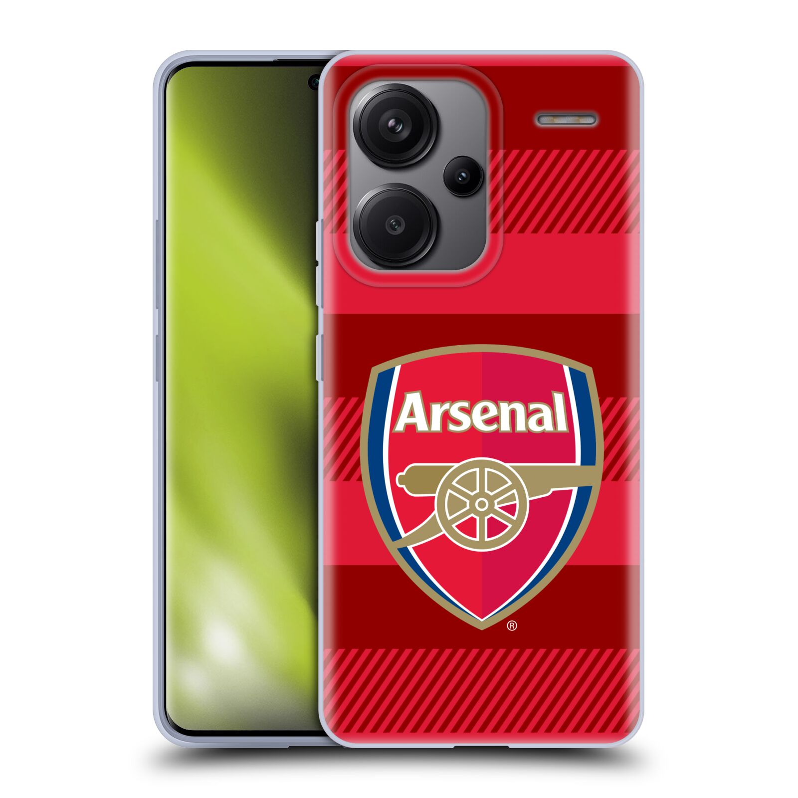 Silikonové pouzdro na mobil Xiaomi Redmi Note 13 Pro Plus 5G - Head Case - Arsenal FC - Logo s pruhy (Silikonový kryt, obal, pouzdro na mobilní telefon s motivem klubu Arsenal FC - Logo s pruhy pro Xiaomi Redmi Note 13 Pro Plus 5G)