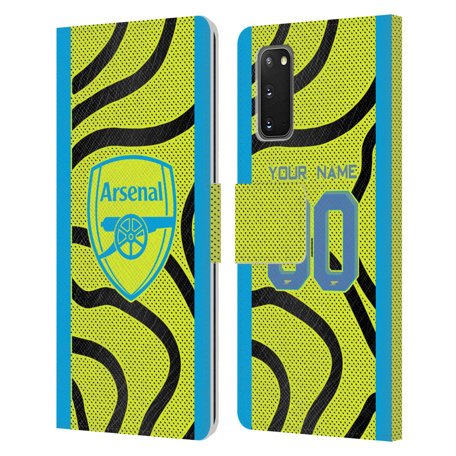 PERSONALISED ARSENAL FC 2023/24 KIT LEATHER BOOK CASE FOR SAMSUNG PHONES 2 - Picture 7 of 8