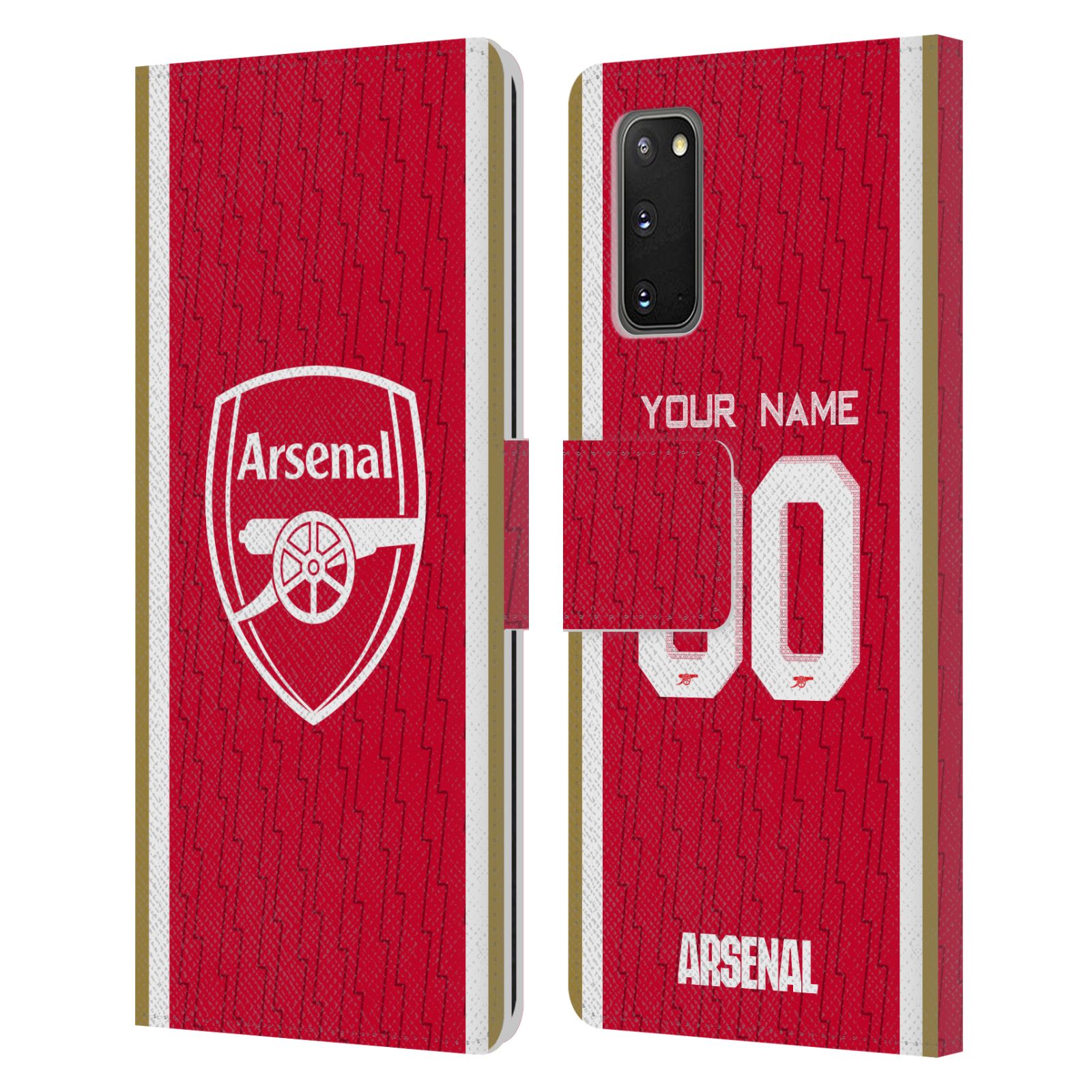 PERSONALISED ARSENAL FC 2023/24 KIT LEATHER BOOK CASE FOR SAMSUNG PHONES 2 - Picture 8 of 8