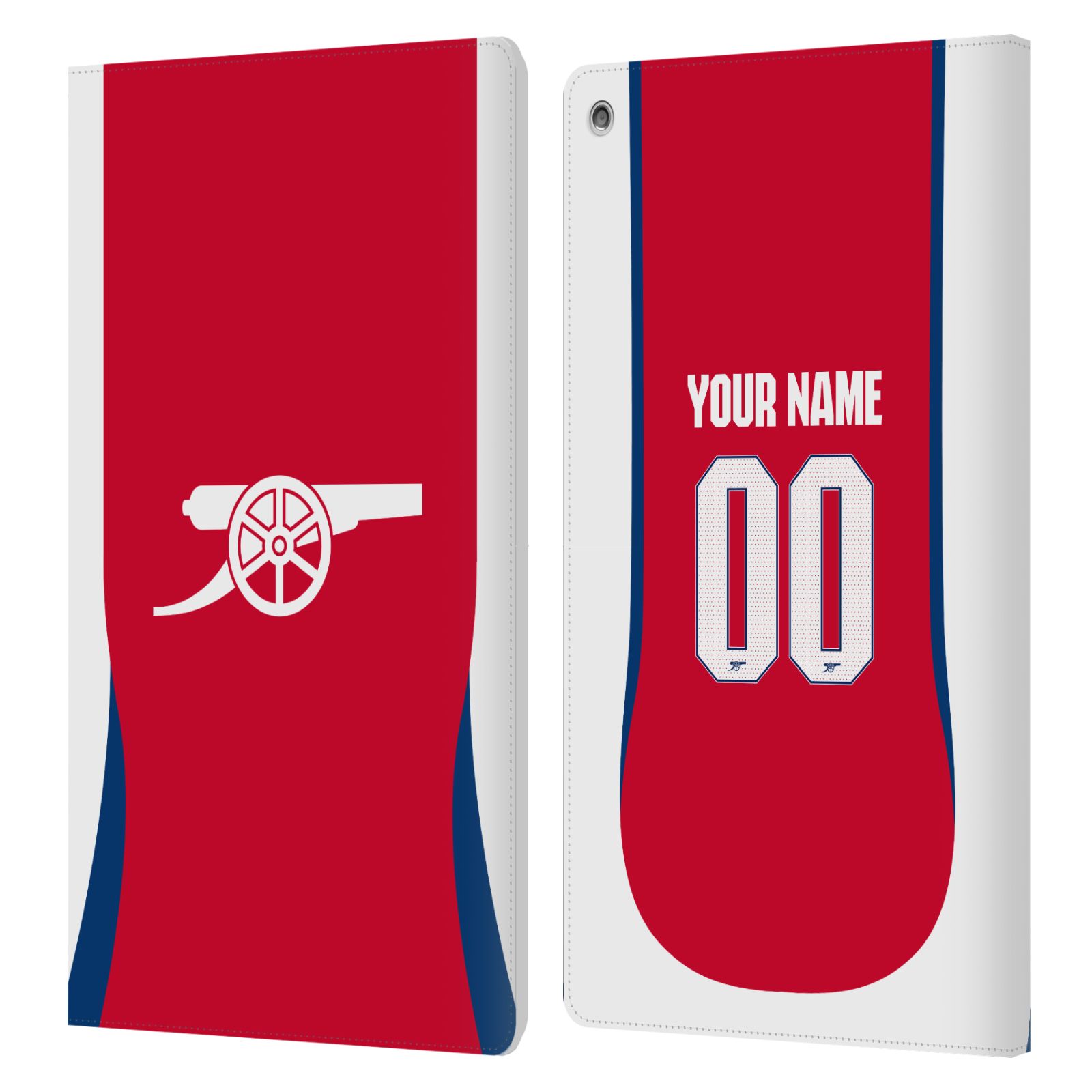 PERSONALISED ARSENAL FC 2024/25 KIT LEATHER BOOK WALLET CASE FOR AMAZON FIRE - 第 8/9 張圖片