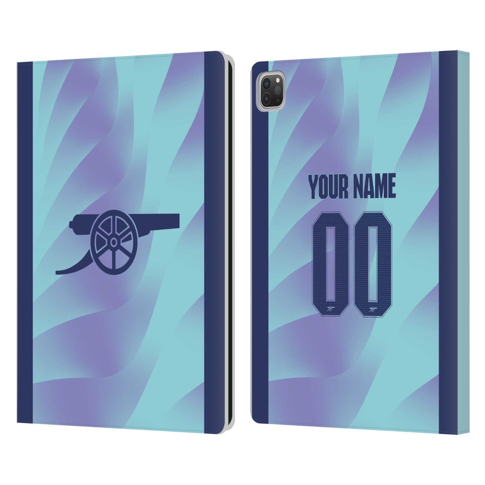 PERSONALISED ARSENAL FC 2024/25 KIT LEATHER BOOK WALLET CASE FOR APPLE iPAD - 第 9/9 張圖片