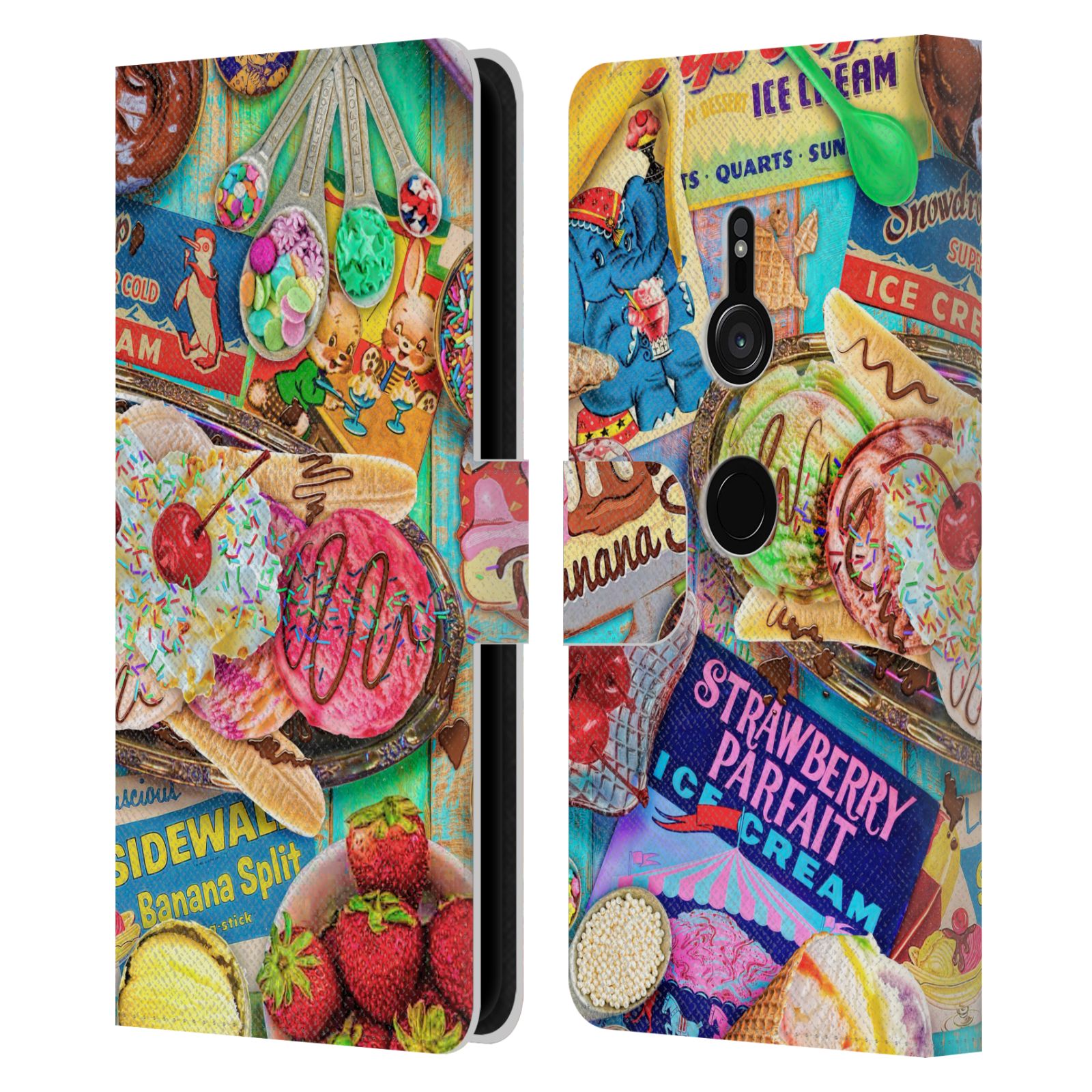 OFFICIAL AIMEE STEWART COLOURFUL SWEETS LEATHER BOOK CASE FOR SONY PHONES 1 - Picture 7 of 12