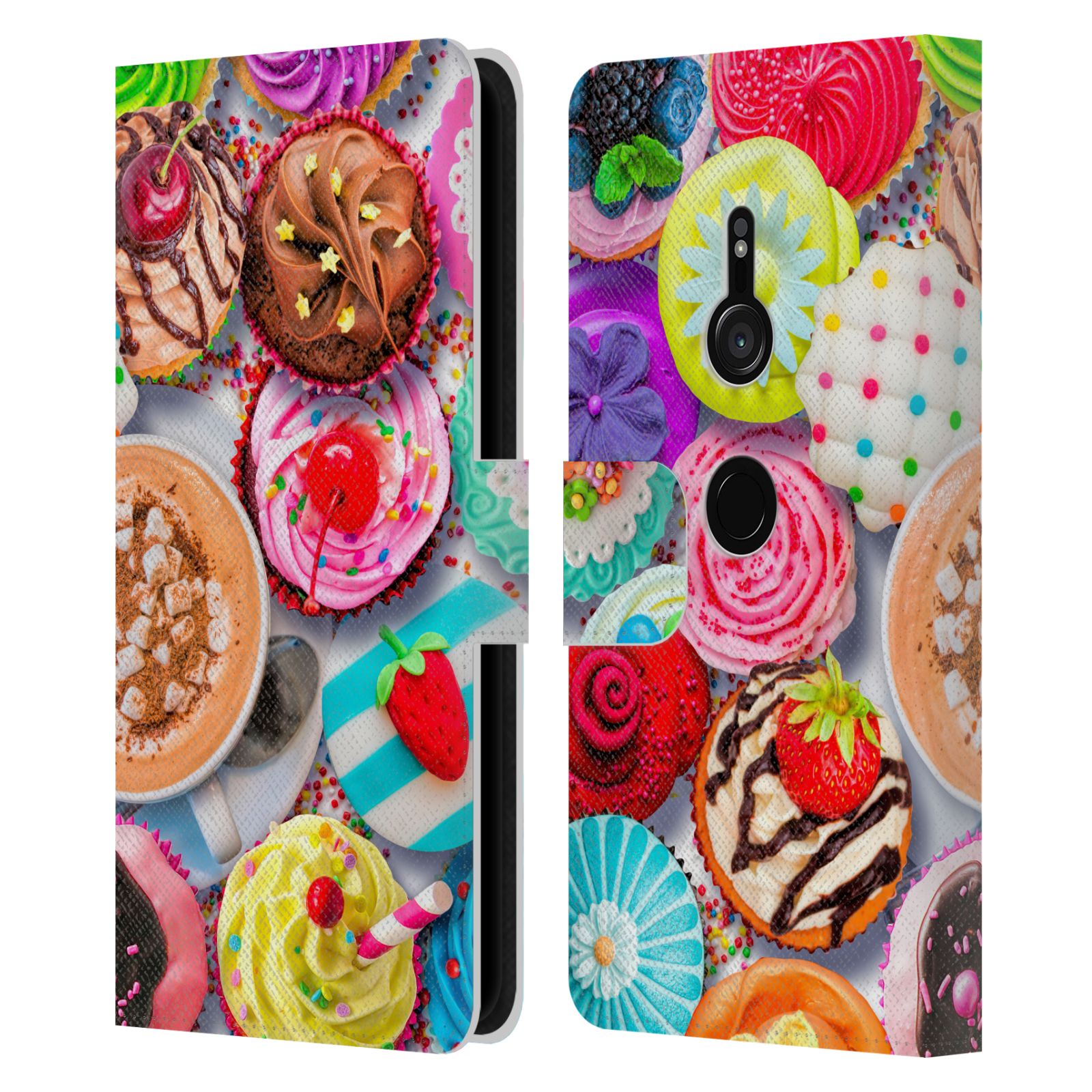 OFFICIAL AIMEE STEWART COLOURFUL SWEETS LEATHER BOOK CASE FOR SONY PHONES 1 - Picture 9 of 12
