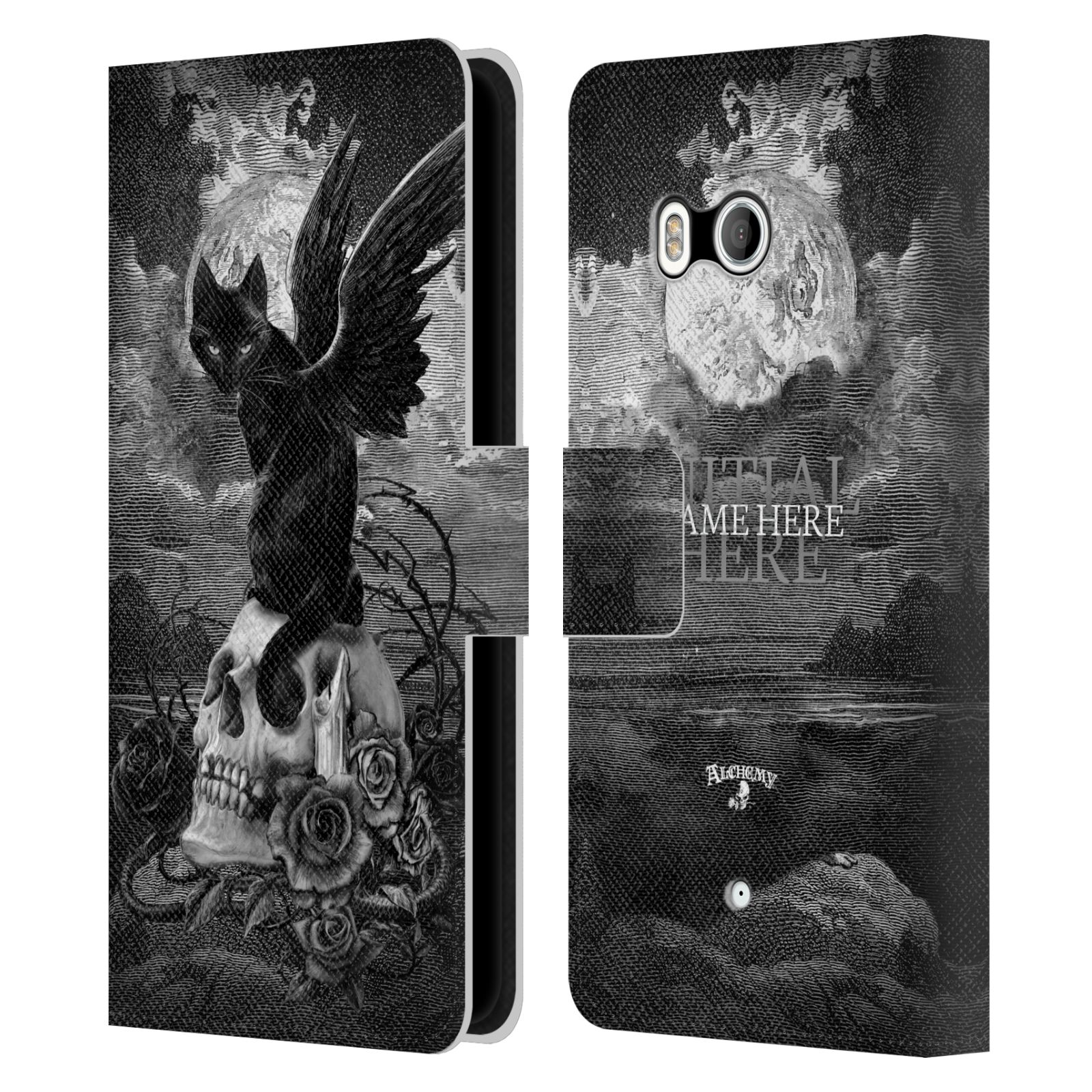CUSTOM ALCHEMY GOTHIC NAME AND INITIAL LEATHER BOOK WALLET CASE FOR HTC PHONES 1 - Picture 7 of 7