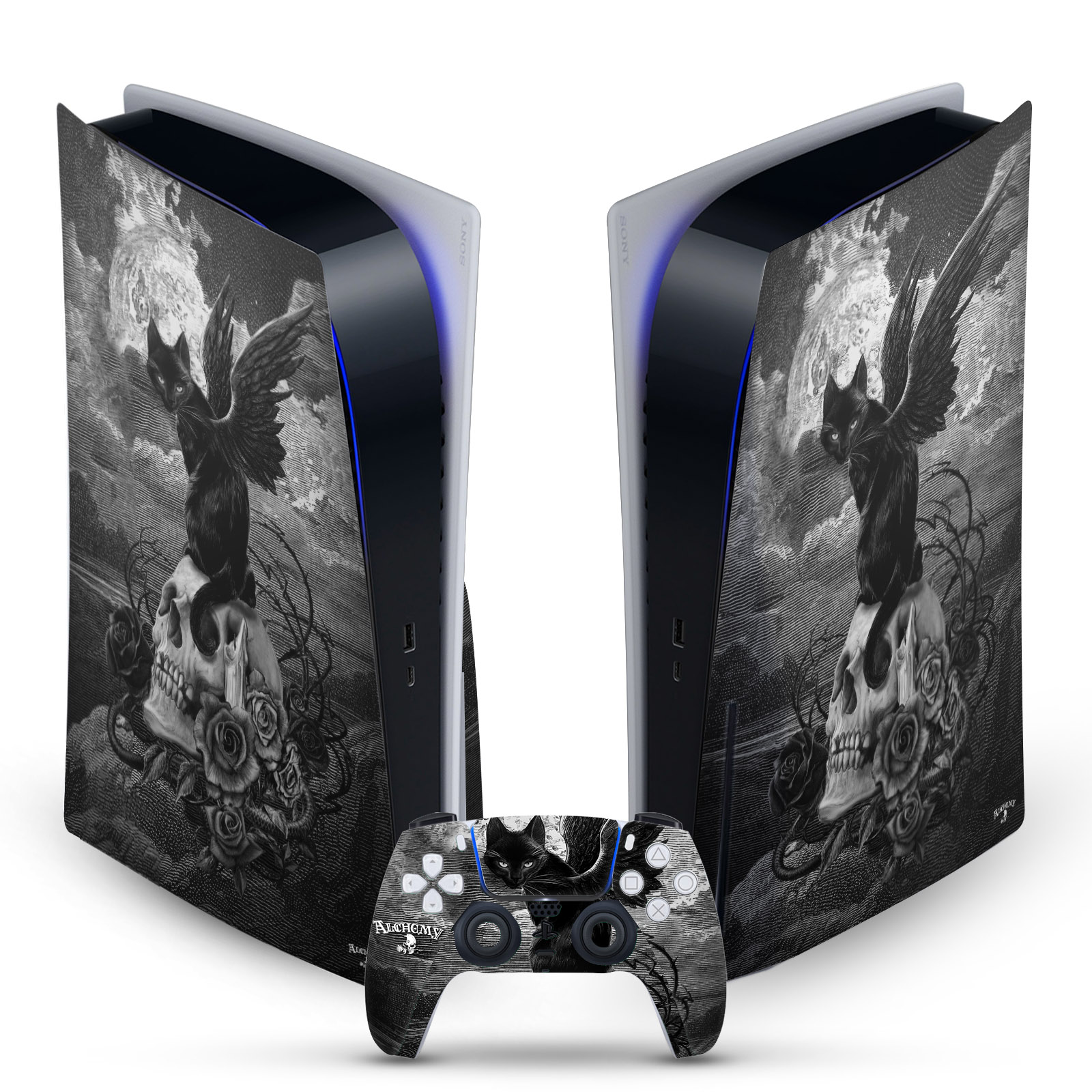 OFFICIAL ALCHEMY GOTHIC GOTHIC VINYL SKIN DECAL FOR SONY PS5 DISC EDITION BUNDLE