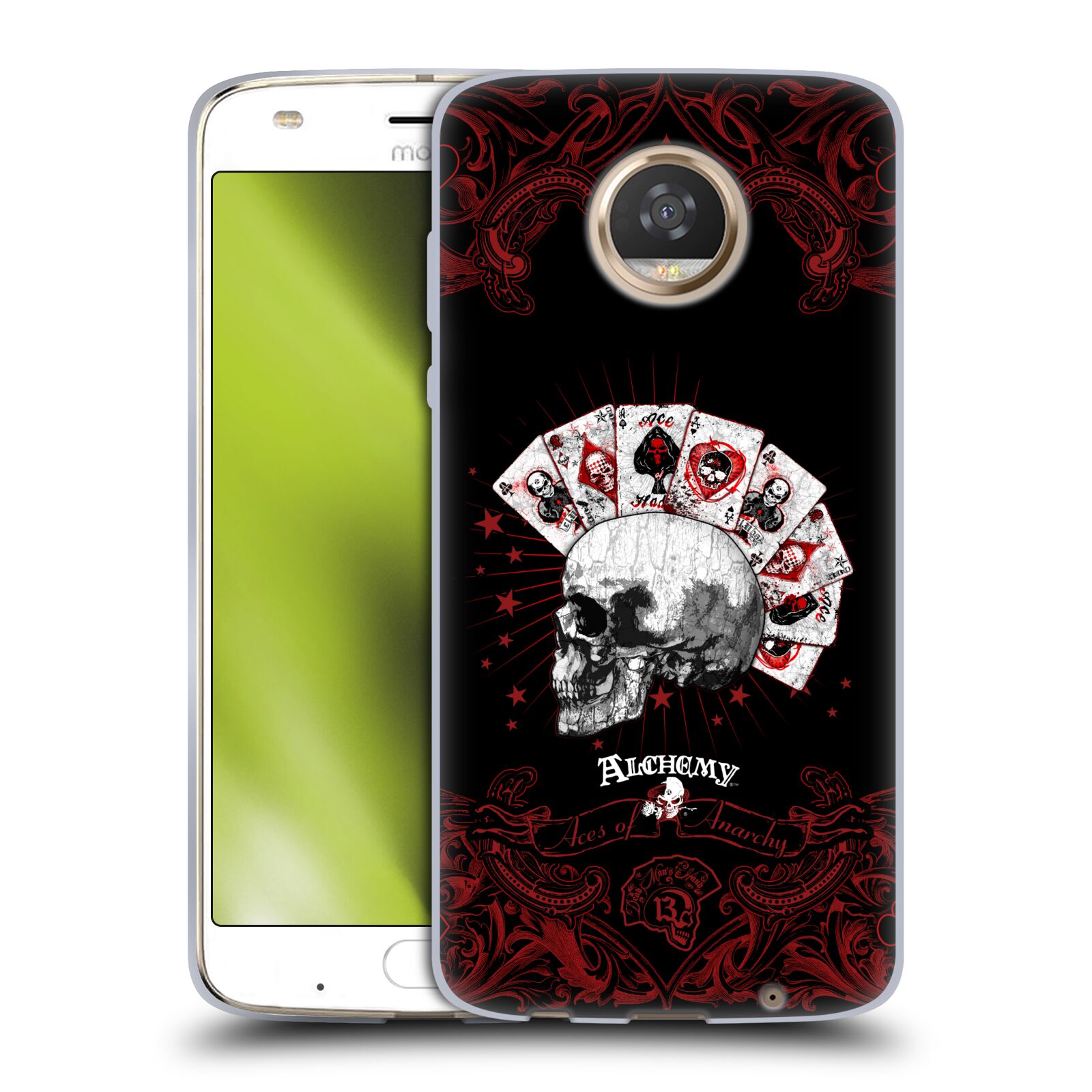 OFFICIAL ALCHEMY GOTHIC SKULL AND CARDS SOFT GEL CASE FOR MOTOROLA PHONES - Picture 8 of 13