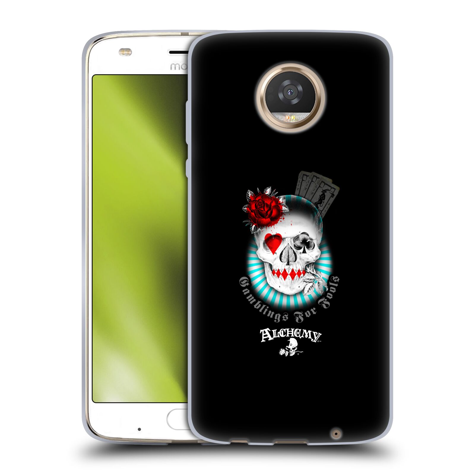 OFFICIAL ALCHEMY GOTHIC SKULL AND CARDS SOFT GEL CASE FOR MOTOROLA PHONES - Picture 11 of 13