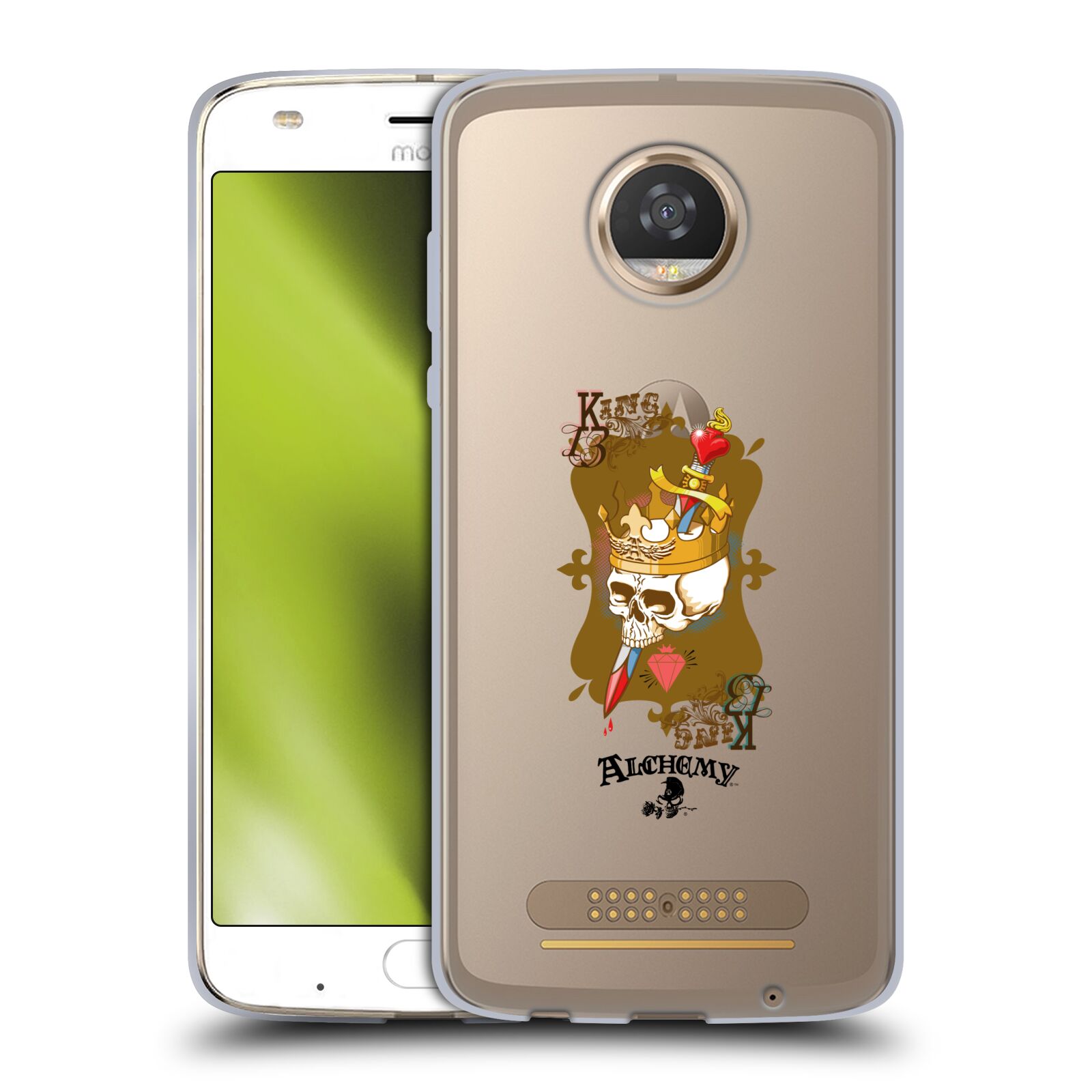 OFFICIAL ALCHEMY GOTHIC SKULL AND CARDS SOFT GEL CASE FOR MOTOROLA PHONES - Picture 12 of 13