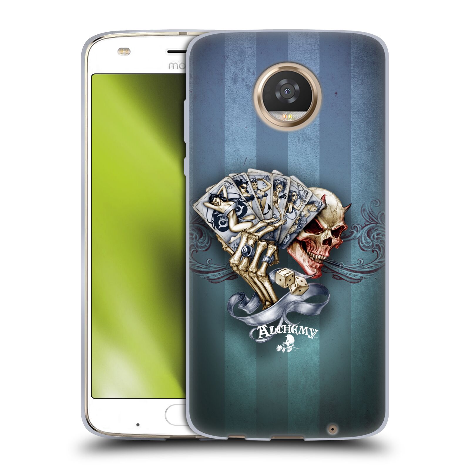 OFFICIAL ALCHEMY GOTHIC SKULL AND CARDS SOFT GEL CASE FOR MOTOROLA PHONES - Picture 13 of 13