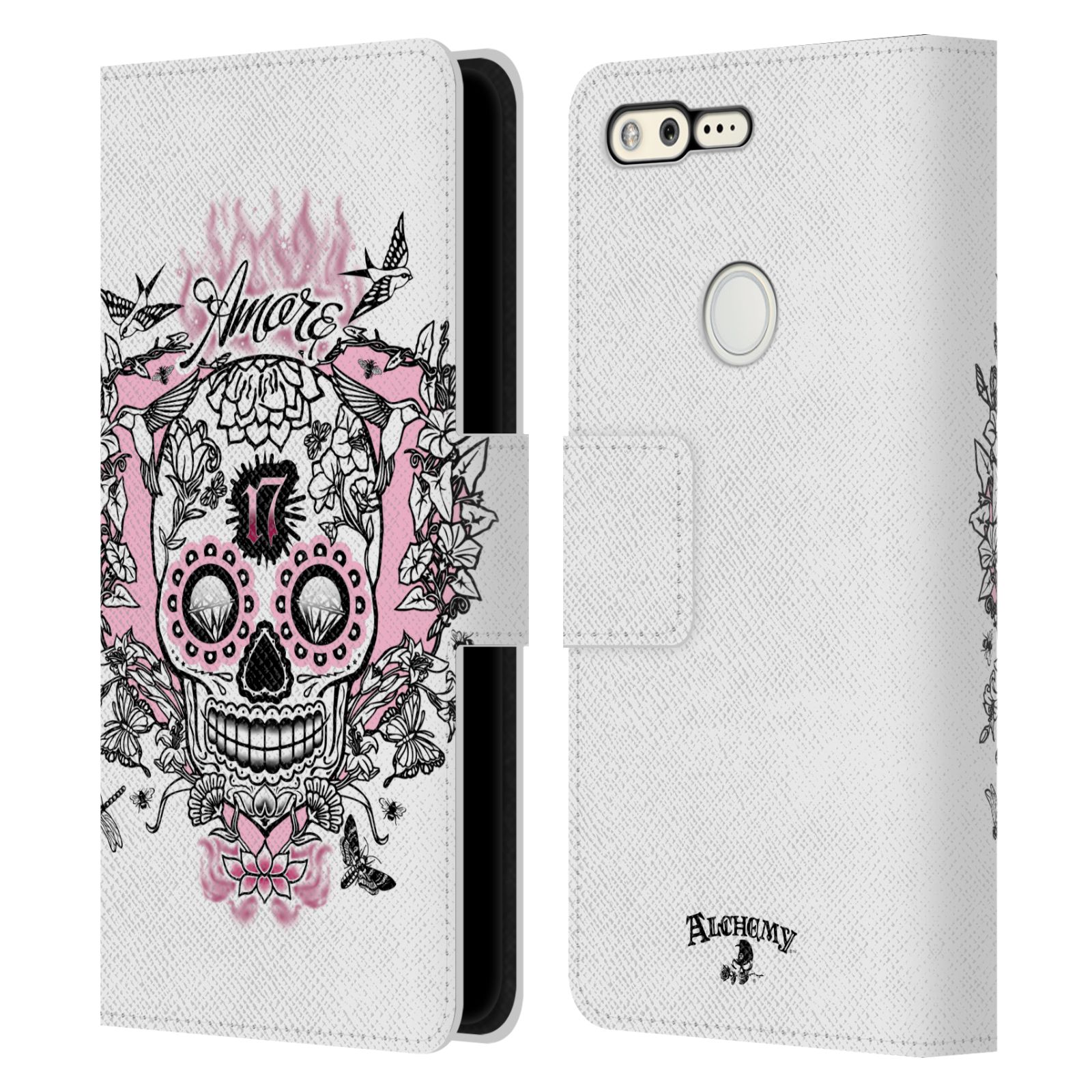 OFFICIAL ALCHEMY GOTHIC SKULL LEATHER BOOK WALLET CASE COVER FOR GOOGLE PHONES - Picture 7 of 21
