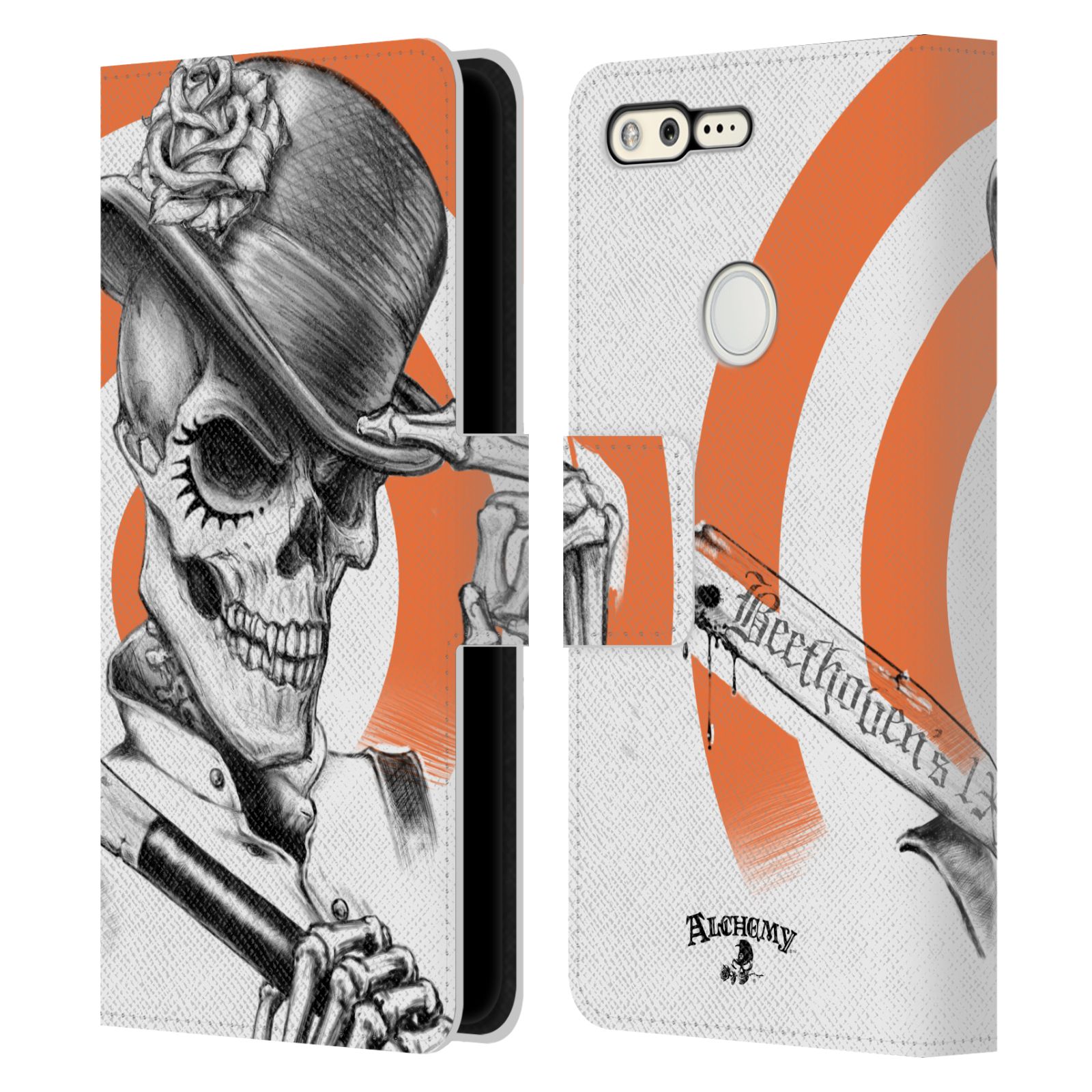 OFFICIAL ALCHEMY GOTHIC SKULL LEATHER BOOK WALLET CASE COVER FOR GOOGLE PHONES - Picture 11 of 21