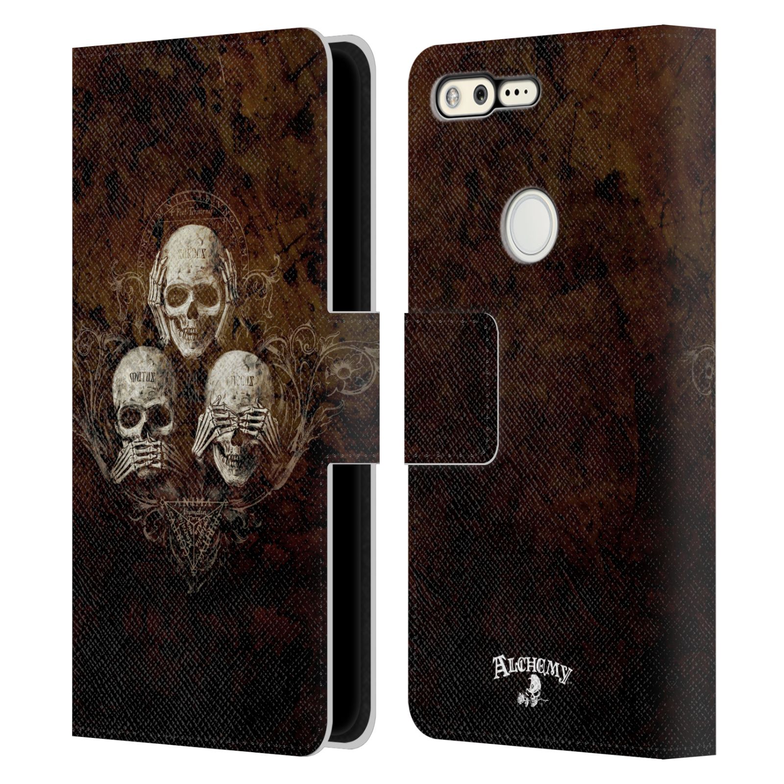 OFFICIAL ALCHEMY GOTHIC SKULL LEATHER BOOK WALLET CASE COVER FOR GOOGLE PHONES - Picture 17 of 21