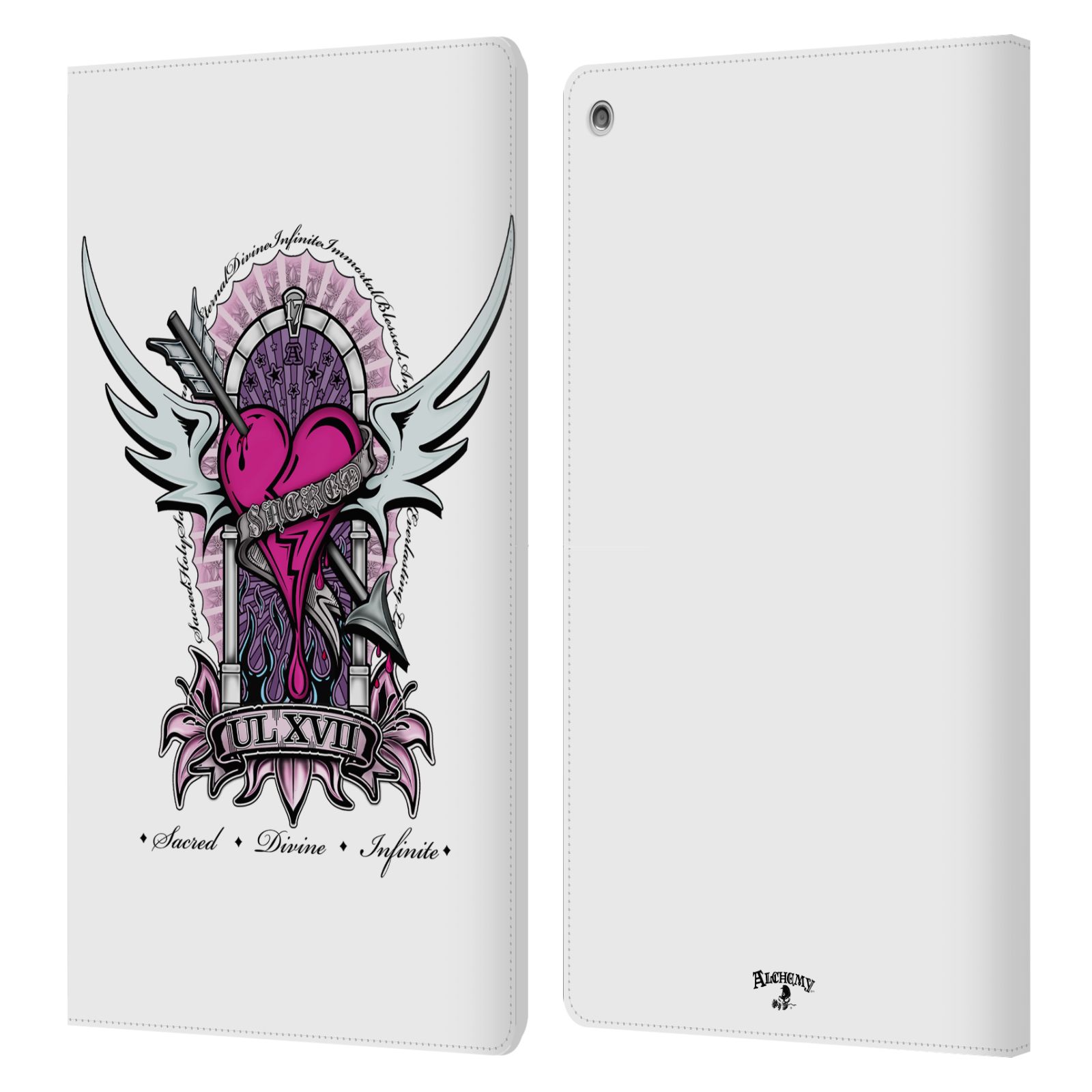 OFFICIAL ALCHEMY GOTHIC WING LEATHER BOOK WALLET CASE COVER FOR AMAZON FIRE