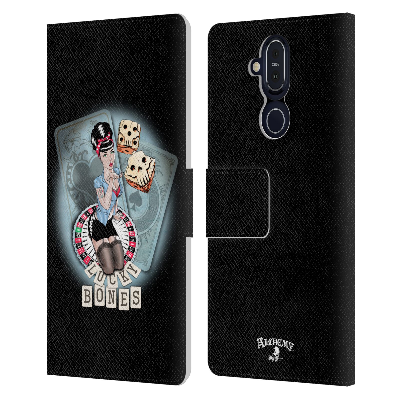 OFFICIAL ALCHEMY GOTHIC WOMAN LEATHER BOOK WALLET CASE COVER FOR NOKIA PHONES - Picture 14 of 21