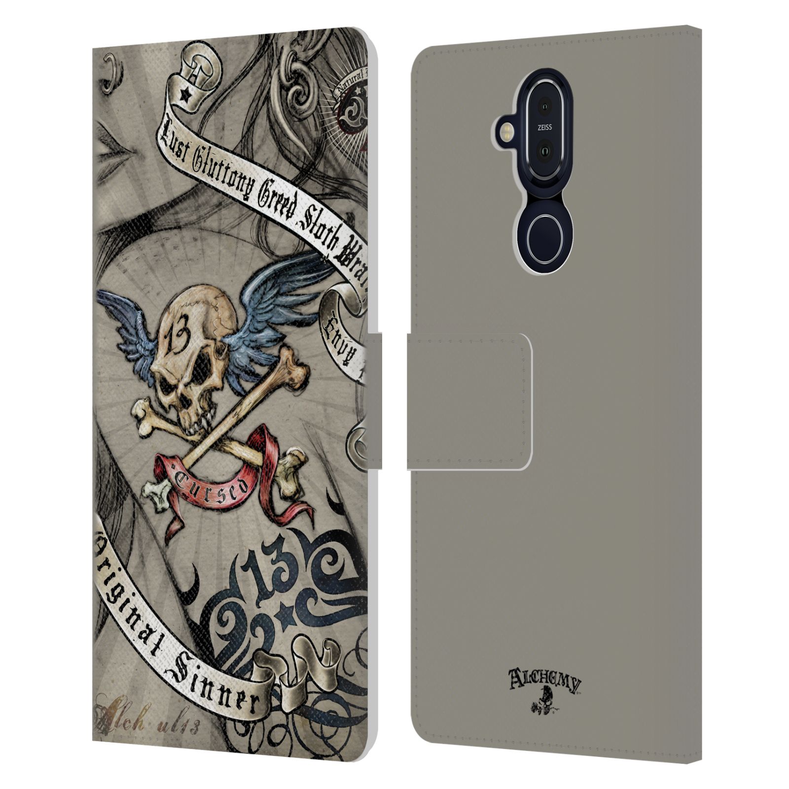 OFFICIAL ALCHEMY GOTHIC WOMAN LEATHER BOOK WALLET CASE COVER FOR NOKIA PHONES - Picture 7 of 21
