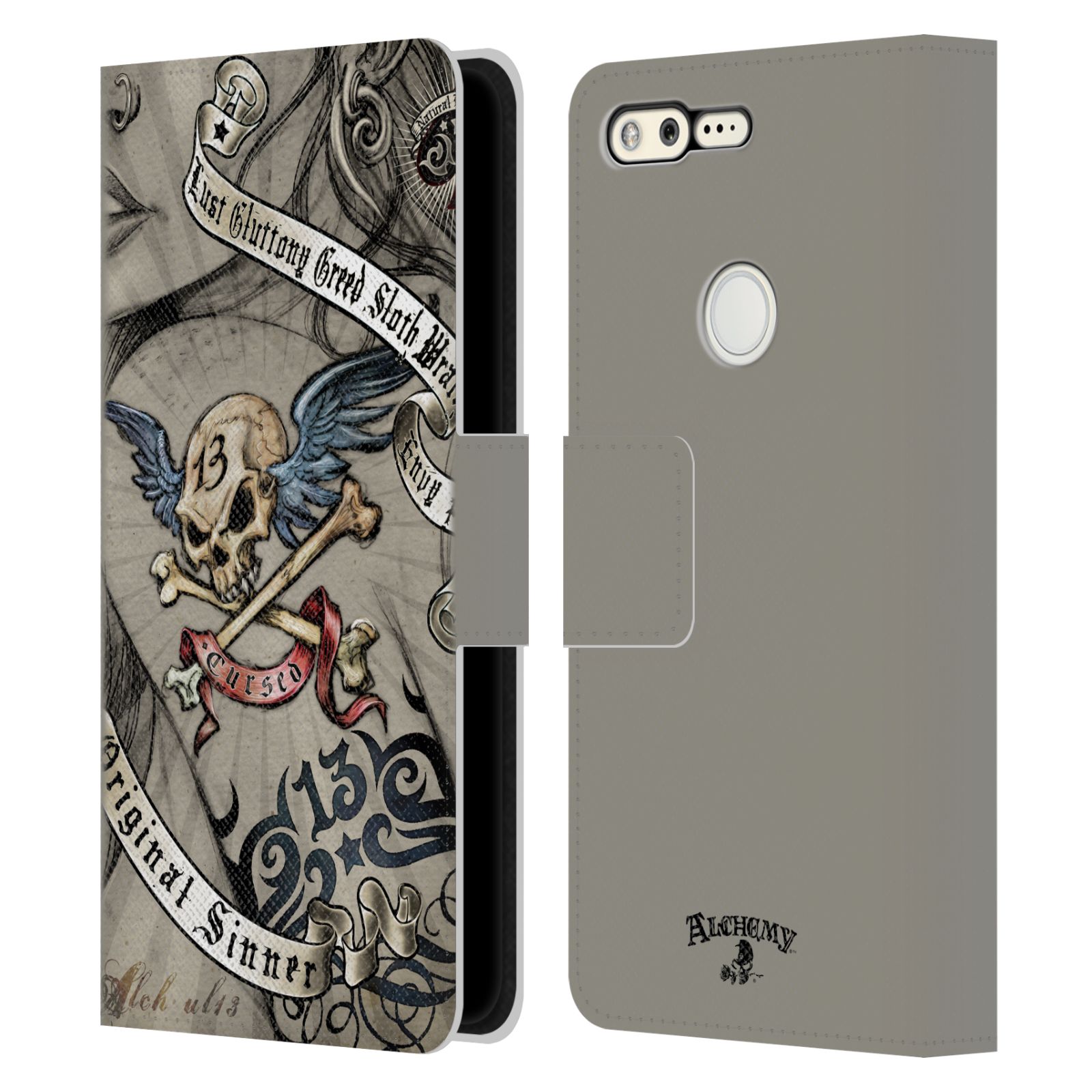 OFFICIAL ALCHEMY GOTHIC WOMAN LEATHER BOOK WALLET CASE COVER FOR GOOGLE PHONES - Picture 7 of 21