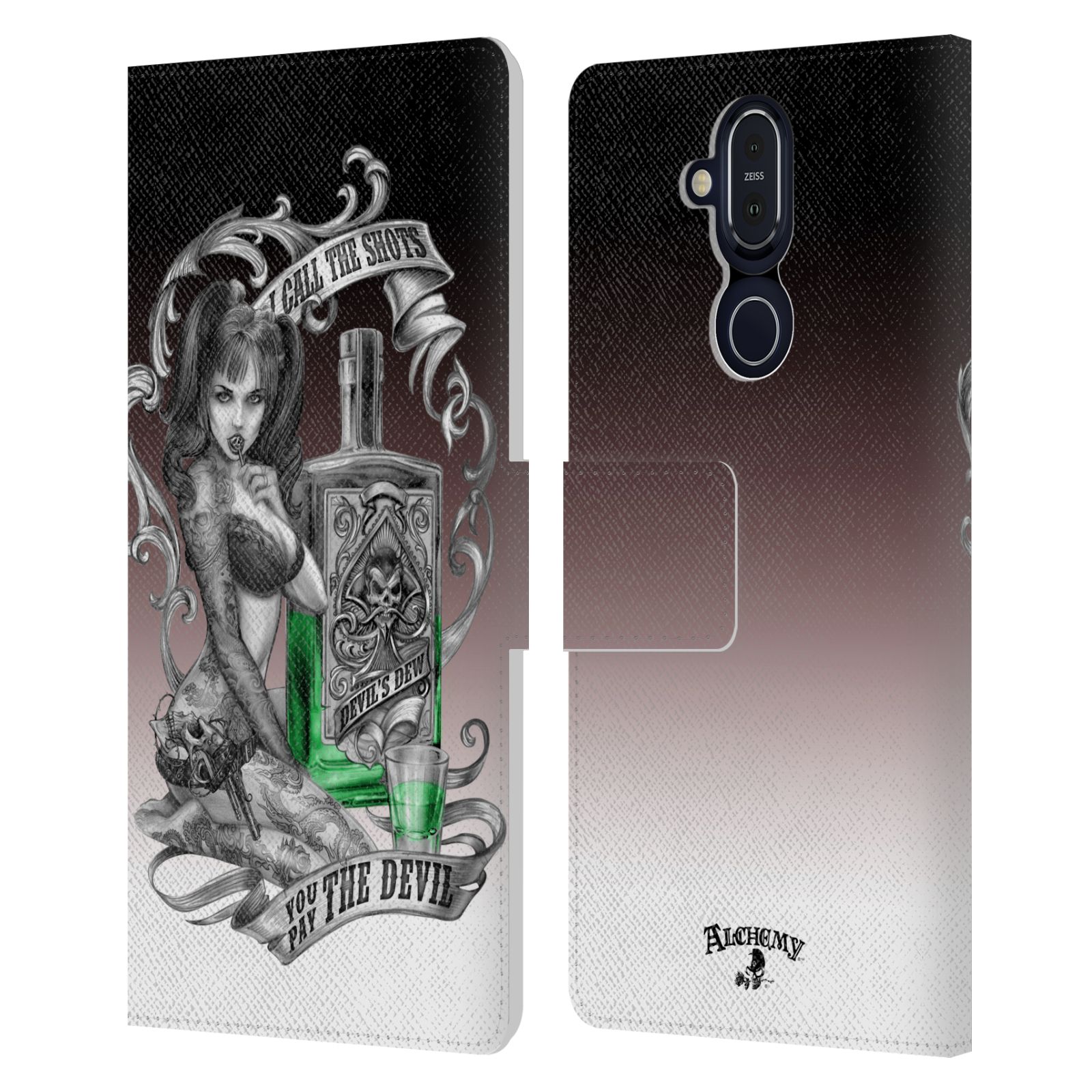 OFFICIAL ALCHEMY GOTHIC WOMAN LEATHER BOOK WALLET CASE COVER FOR NOKIA PHONES - Picture 9 of 21