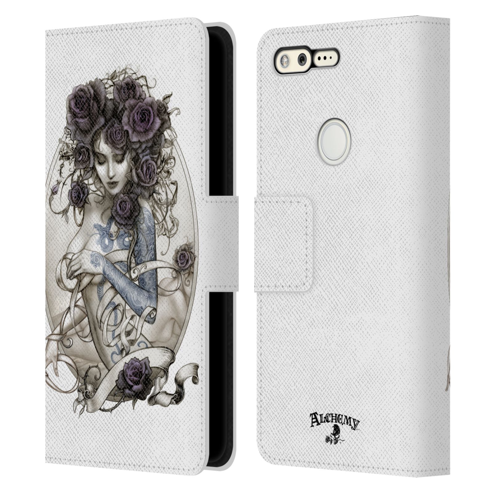 OFFICIAL ALCHEMY GOTHIC WOMAN LEATHER BOOK WALLET CASE COVER FOR GOOGLE PHONES - Picture 12 of 21