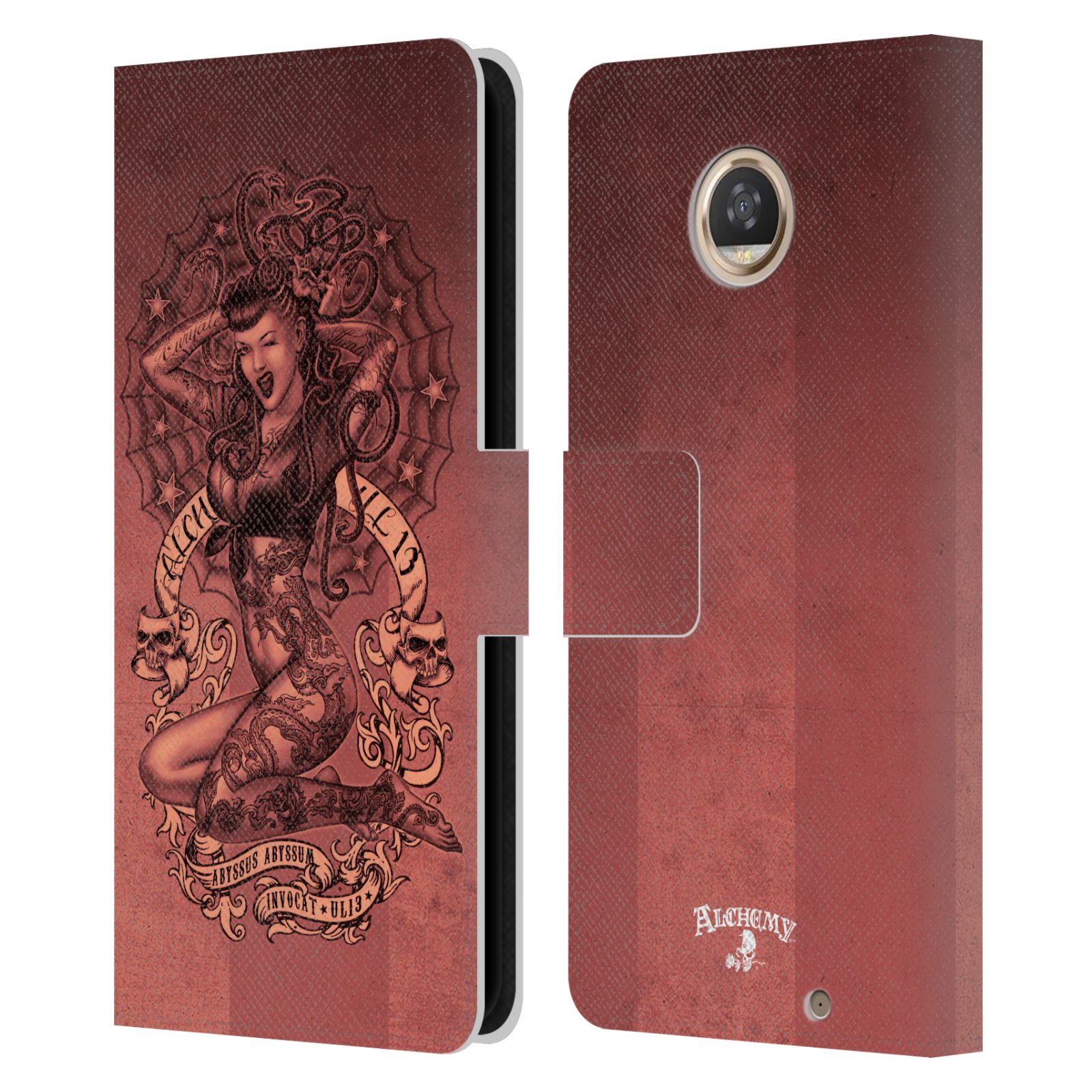 OFFICIAL ALCHEMY GOTHIC WOMAN LEATHER BOOK WALLET CASE COVER FOR MOTOROLA PHONES - Picture 10 of 21