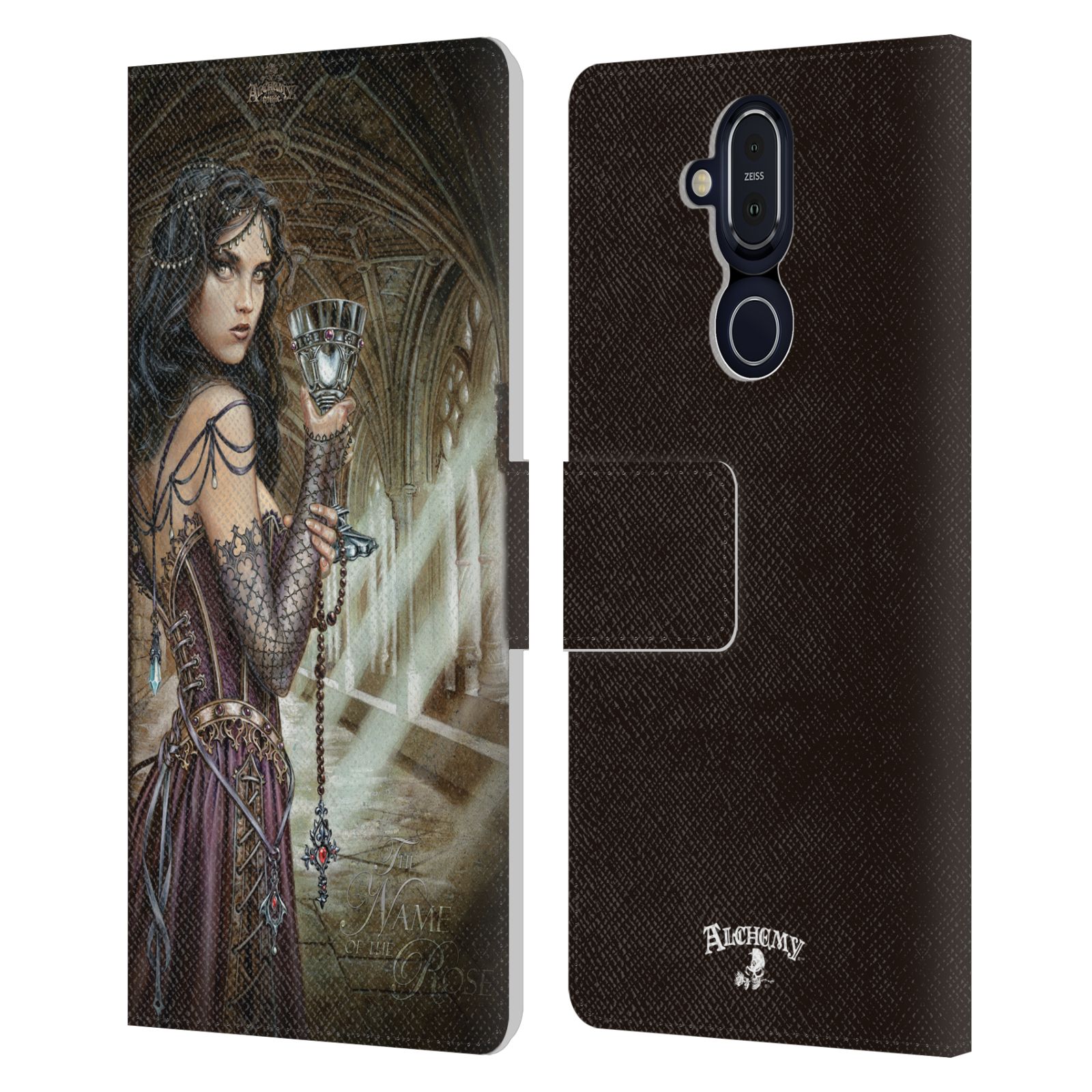 OFFICIAL ALCHEMY GOTHIC WOMAN LEATHER BOOK WALLET CASE COVER FOR NOKIA PHONES - Picture 15 of 21