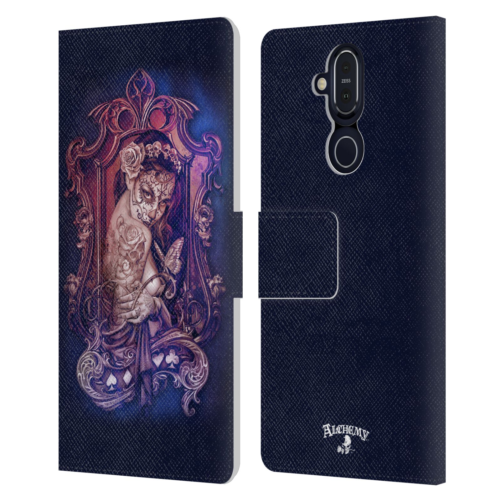 OFFICIAL ALCHEMY GOTHIC WOMAN LEATHER BOOK WALLET CASE COVER FOR NOKIA PHONES - Picture 20 of 21