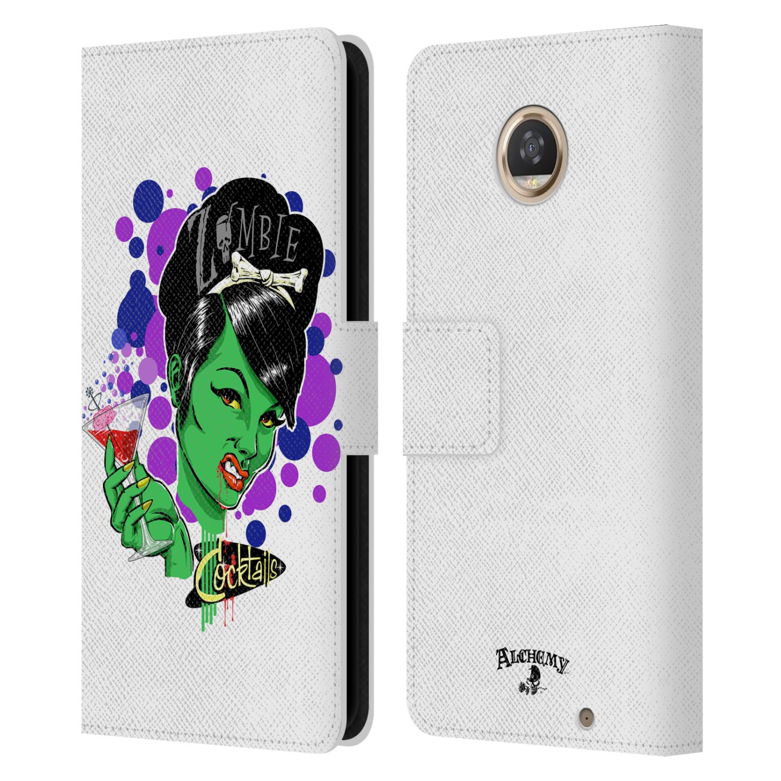OFFICIAL ALCHEMY GOTHIC WOMAN LEATHER BOOK WALLET CASE COVER FOR MOTOROLA PHONES - Picture 21 of 21