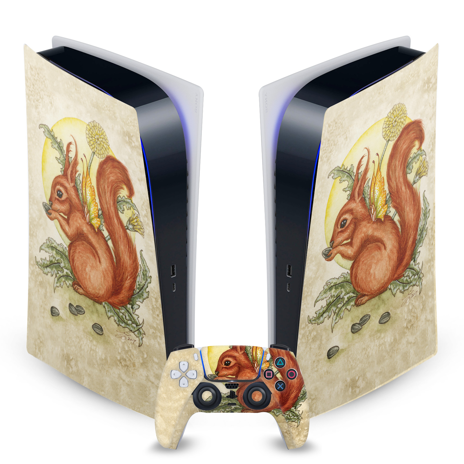 OFFICIAL AMY BROWN FAIRY ART VINYL SKIN FOR SONY PS5 DIGITAL EDITION BUNDLE